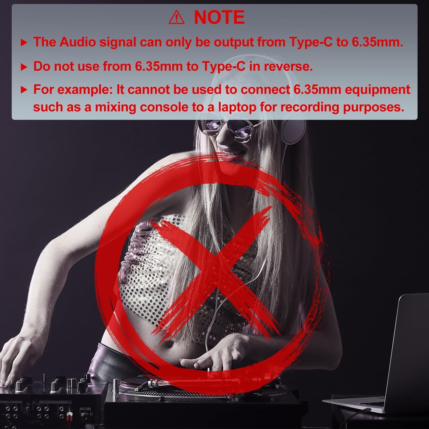 Cable de Audio J&D USB C a Doble 6.35mm 2.99m HIFI