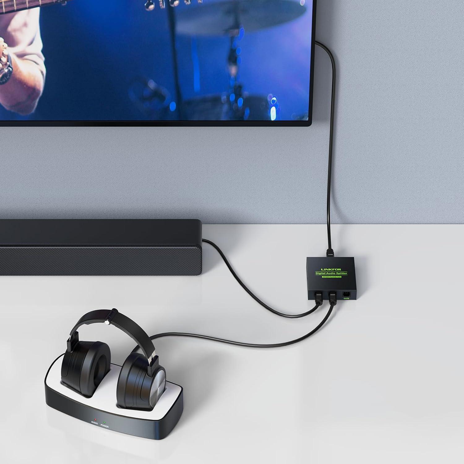 Divisor Óptico Digital 1x3 LiNKFOR SPDIF Toslink 5.1CH