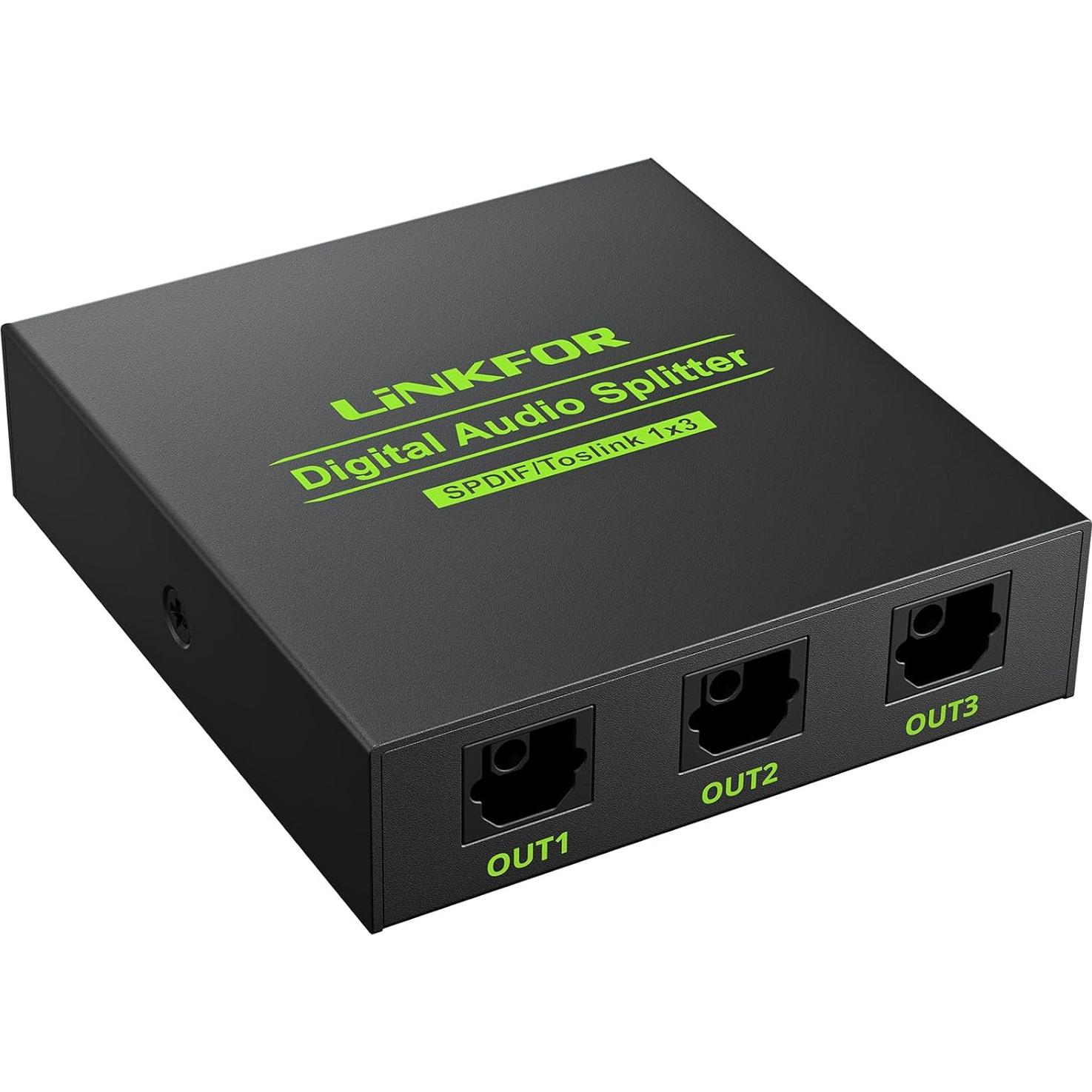 Divisor Óptico Digital 1x3 LiNKFOR SPDIF Toslink 5.1CH