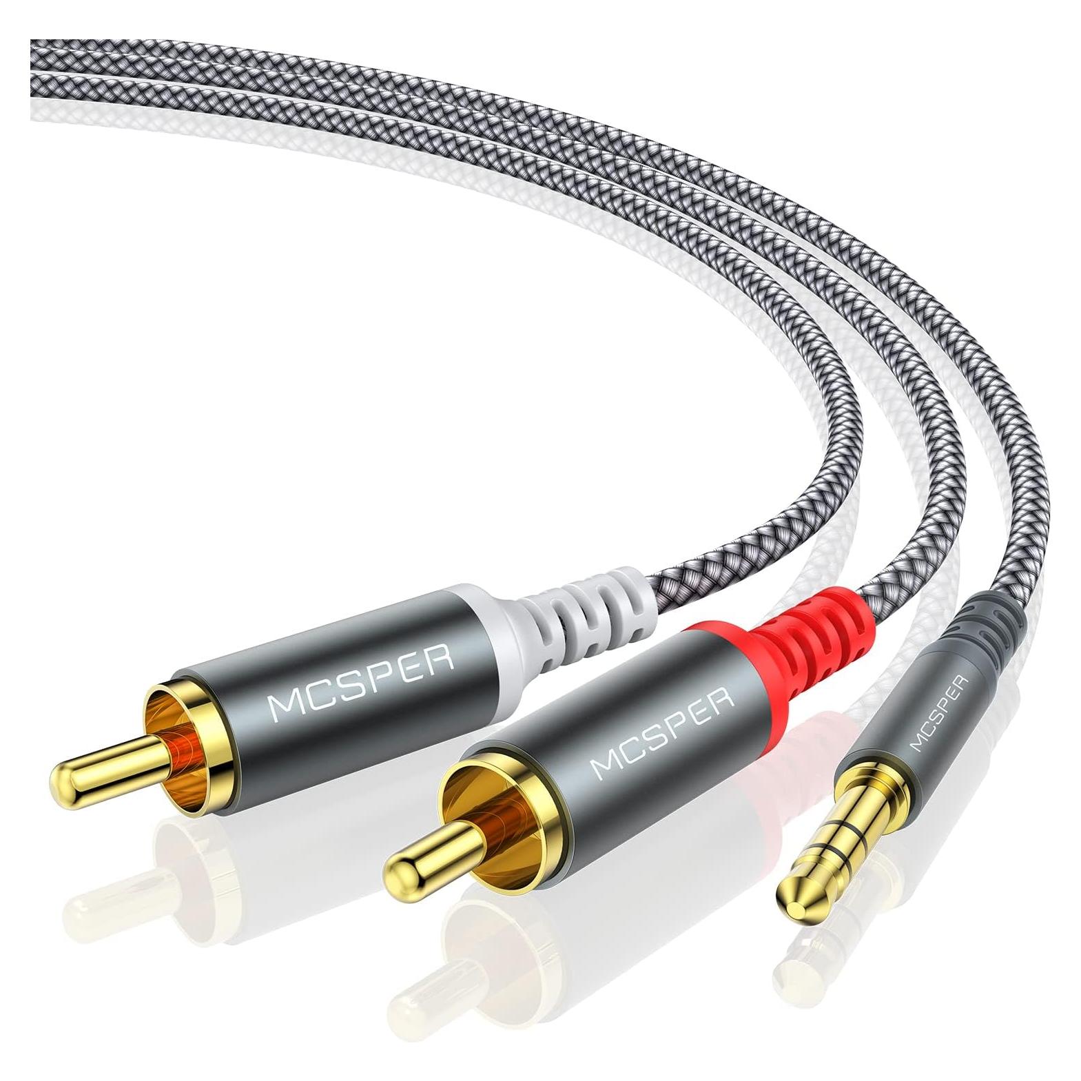 Cable de Audio Estéreo RCA a 3.5mm AUX MCSPER 2m