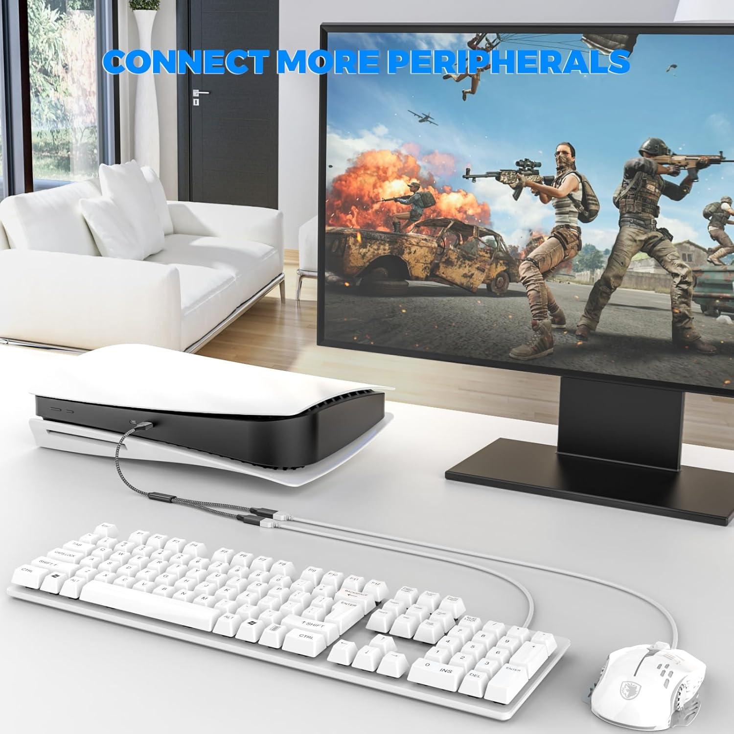 Divisor USB Y 1 a 3 Salidas BETU 30 cm Negro - Carga y Datos