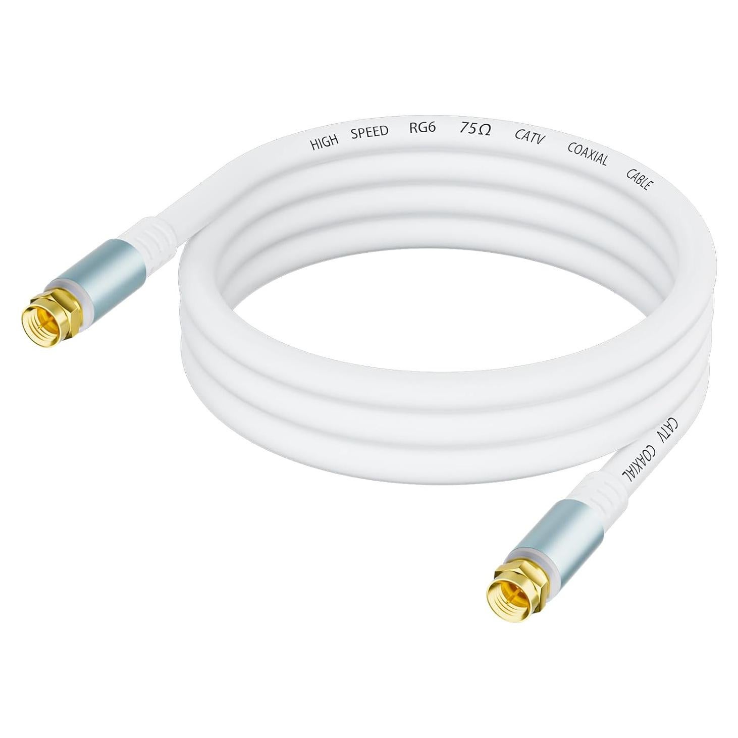 Cable Coaxial RG6 LDKCOK 1.83 m Doble Apantallado Blanco