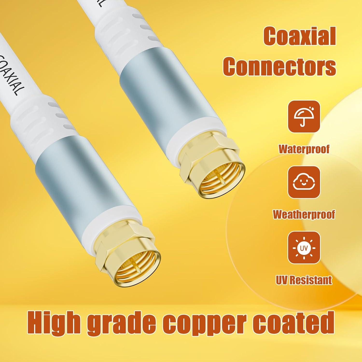 Cable Coaxial RG6 LDKCOK 1.83 m Doble Apantallado Blanco