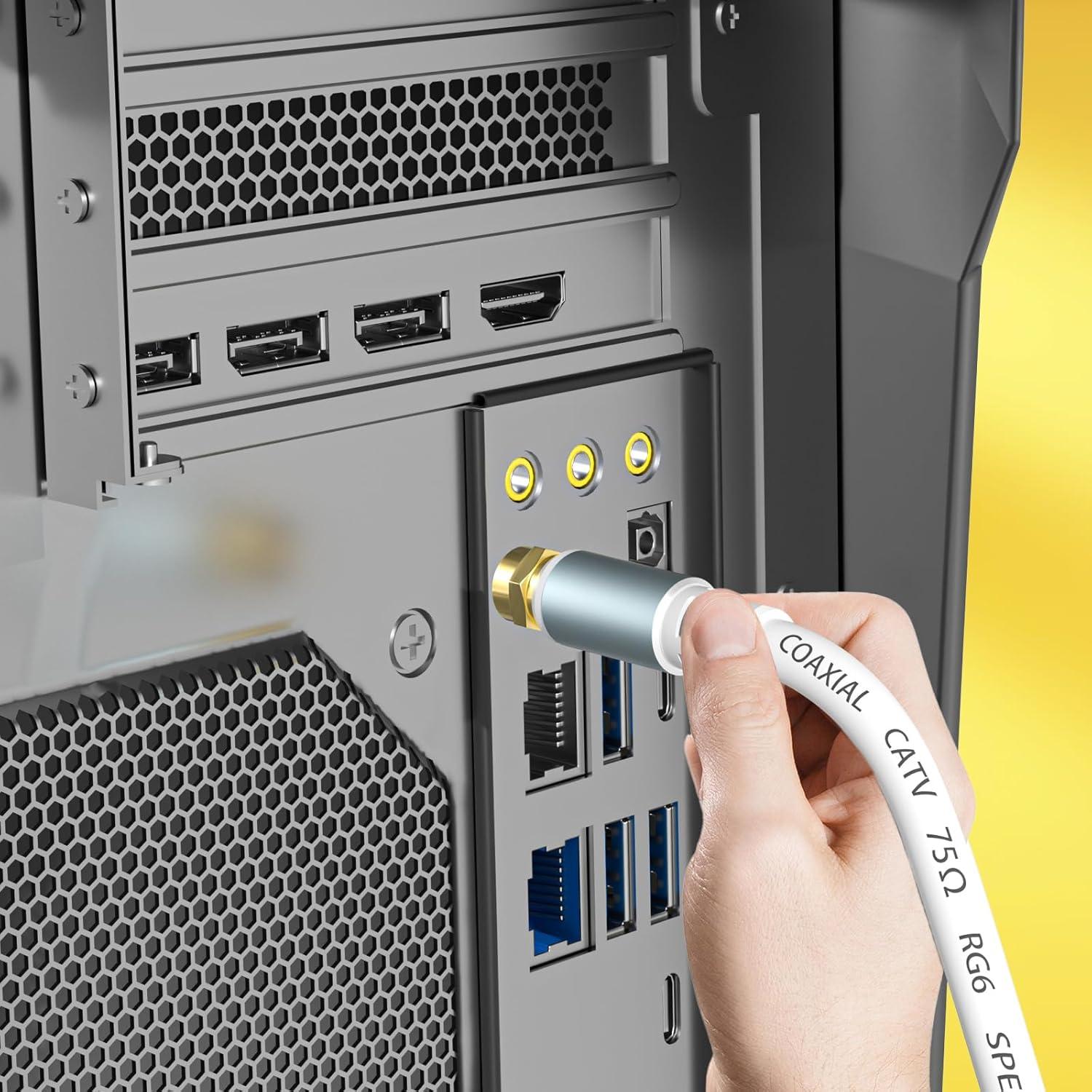 Cable Coaxial RG6 LDKCOK 1.83 m Doble Apantallado Blanco