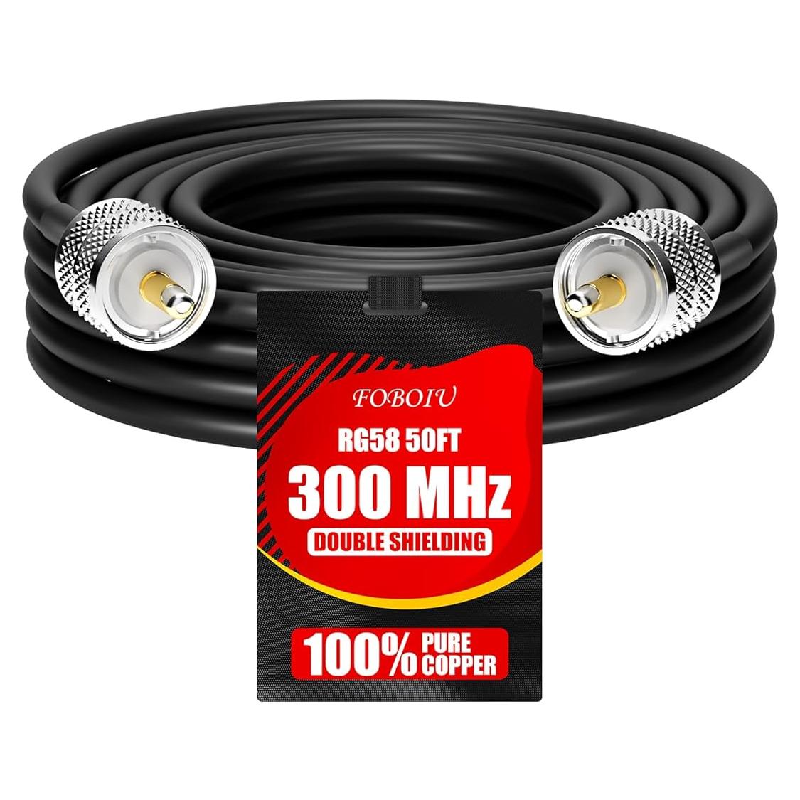 Cable Coaxial RG58 15.24M Foboiu UHF PL259 50 Ohm