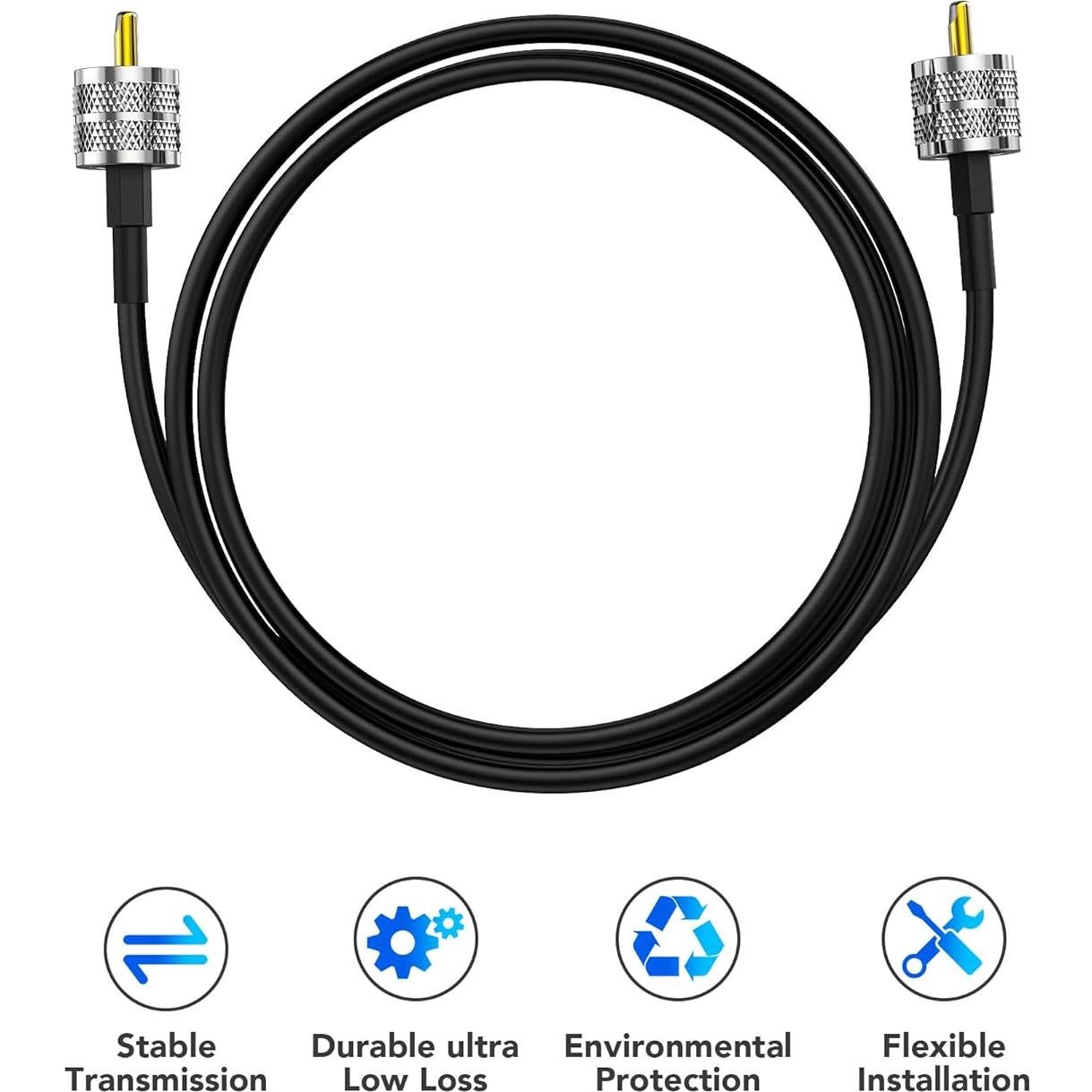 Cable Coaxial RG58 15.24M Foboiu UHF PL259 50 Ohm