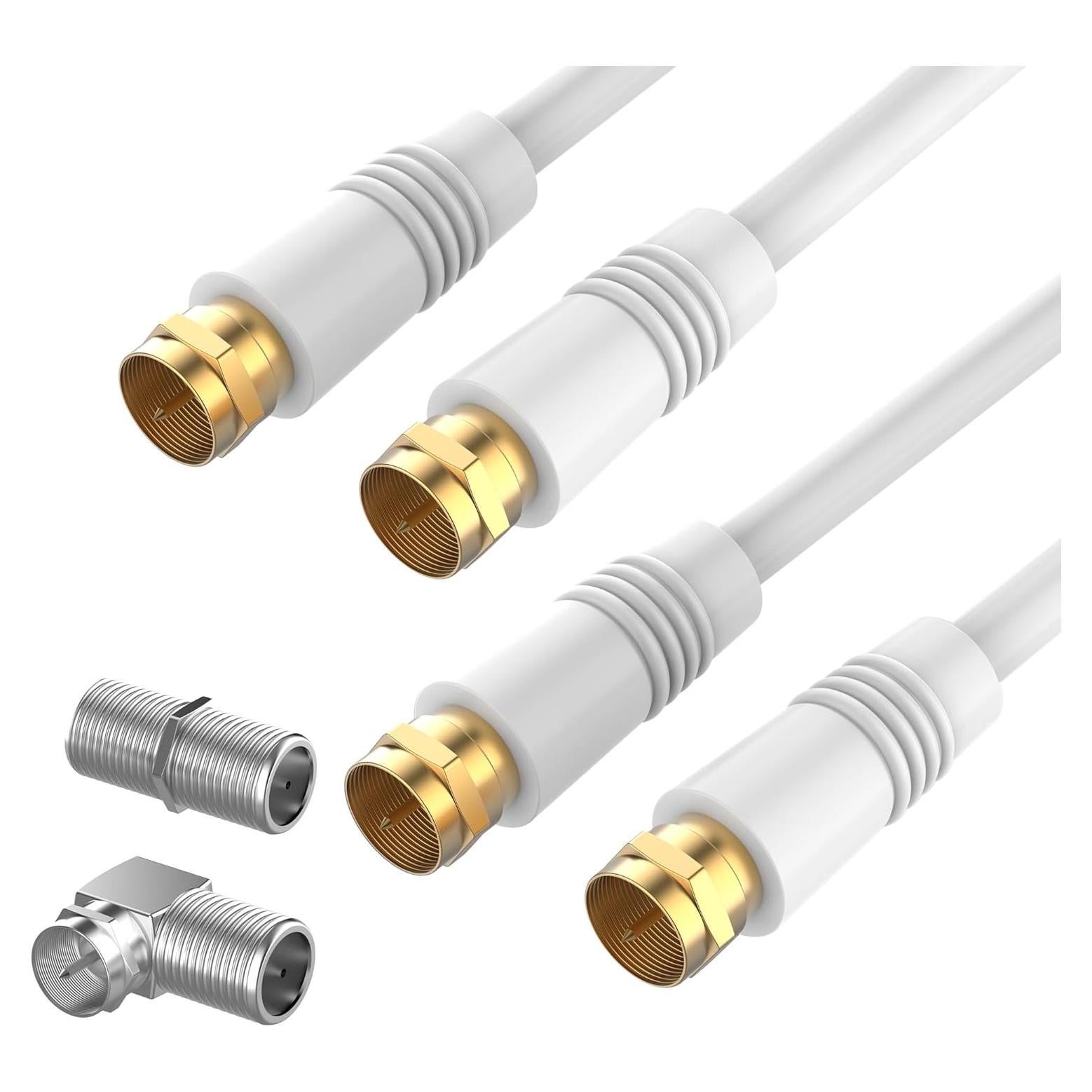 Paquete de 2 Cables Coaxiales RG6 2.13 m ECJTU para TV