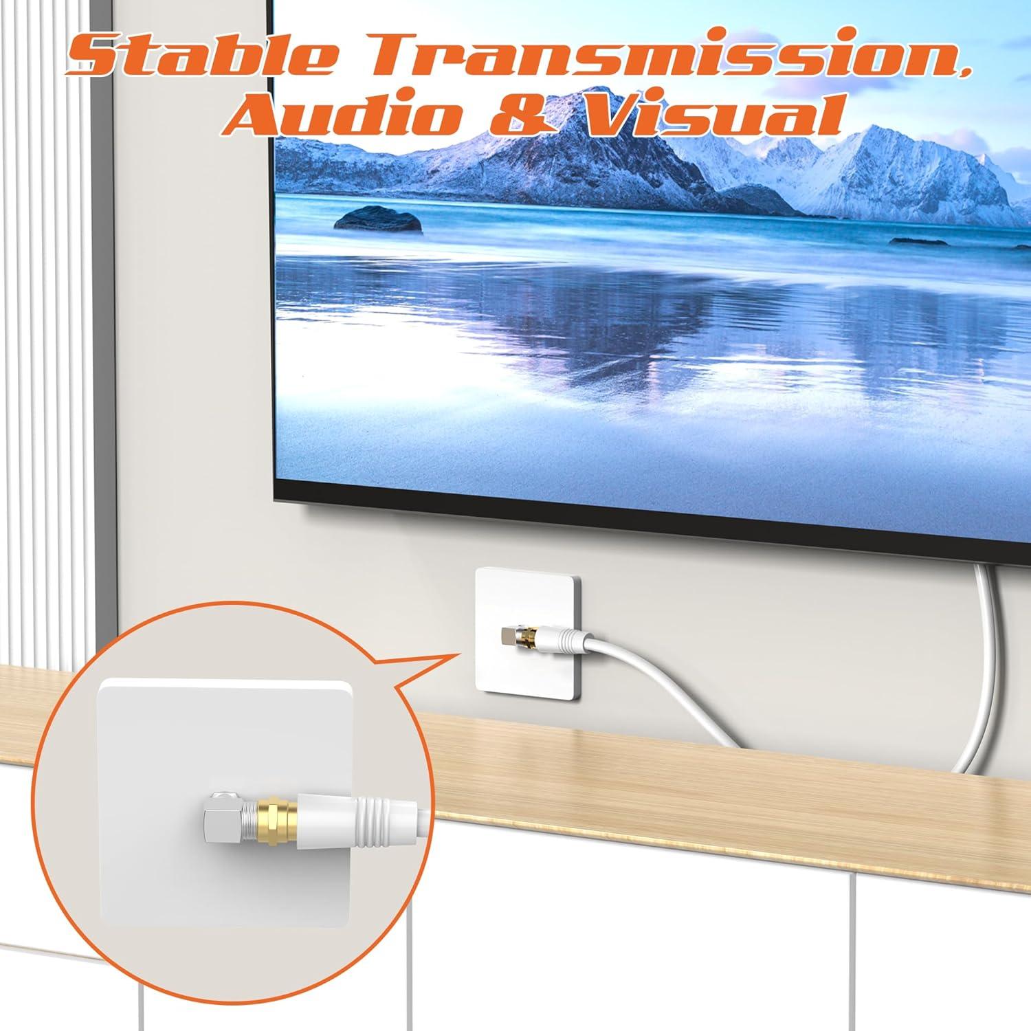 Paquete de 2 Cables Coaxiales RG6 2.13 m ECJTU para TV