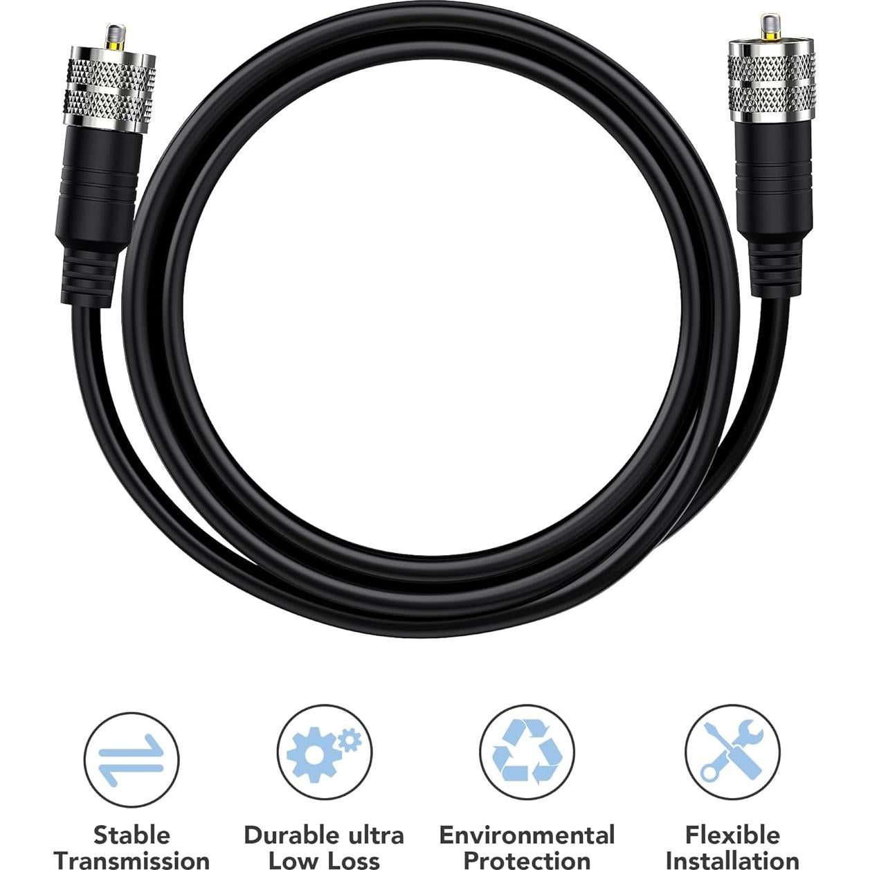 Cable Coaxial RG8X 9.14 m Foboiu UHF Macho a Macho 50 Ohm