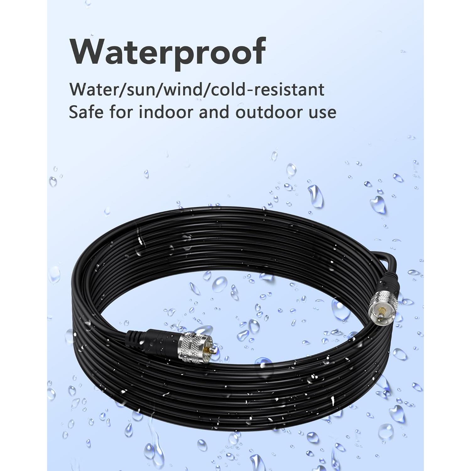 Cable Coaxial RG8X 9.14 m Foboiu UHF Macho a Macho 50 Ohm