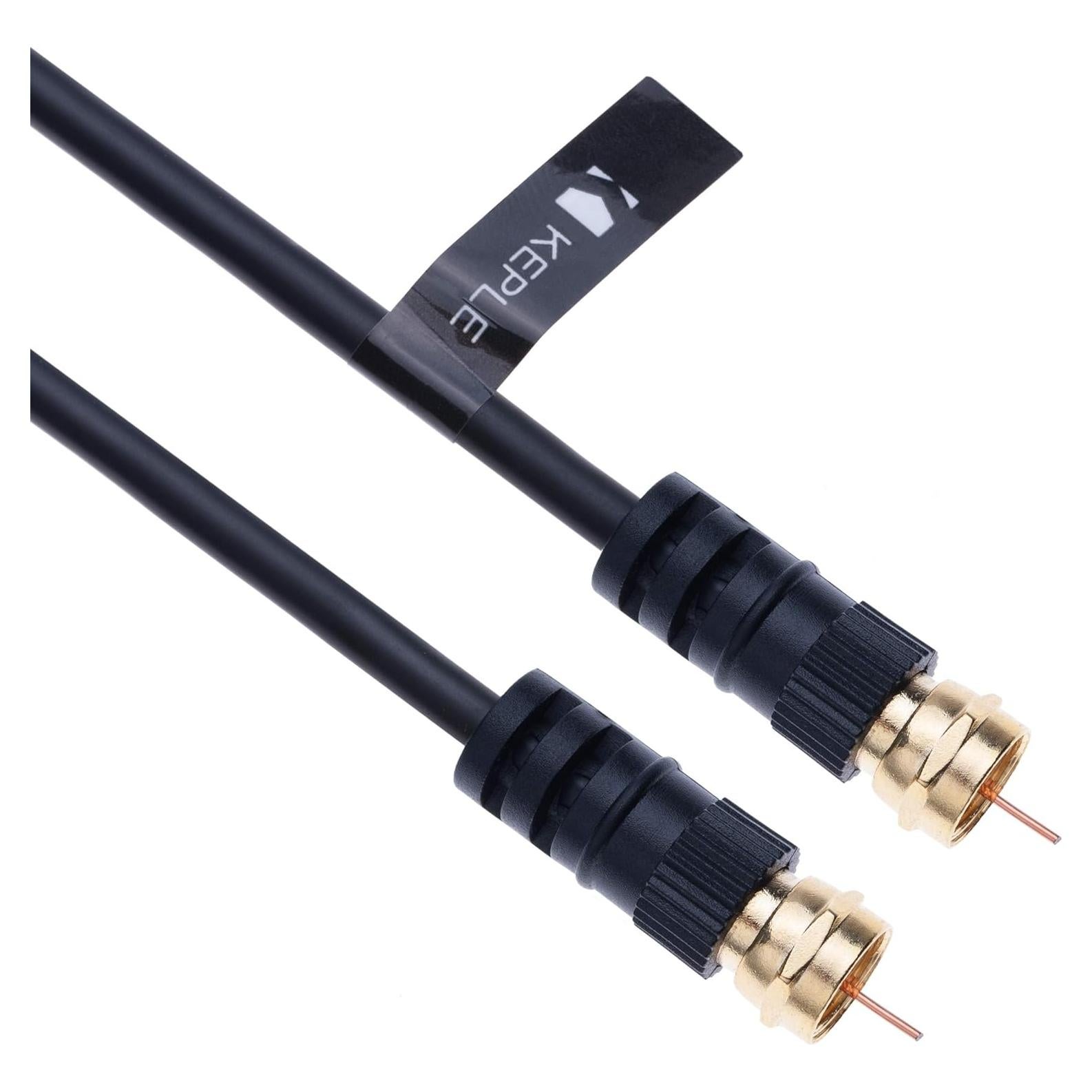 Cable Coaxial Keple 1.52 m Negro F-F para TV y Antena