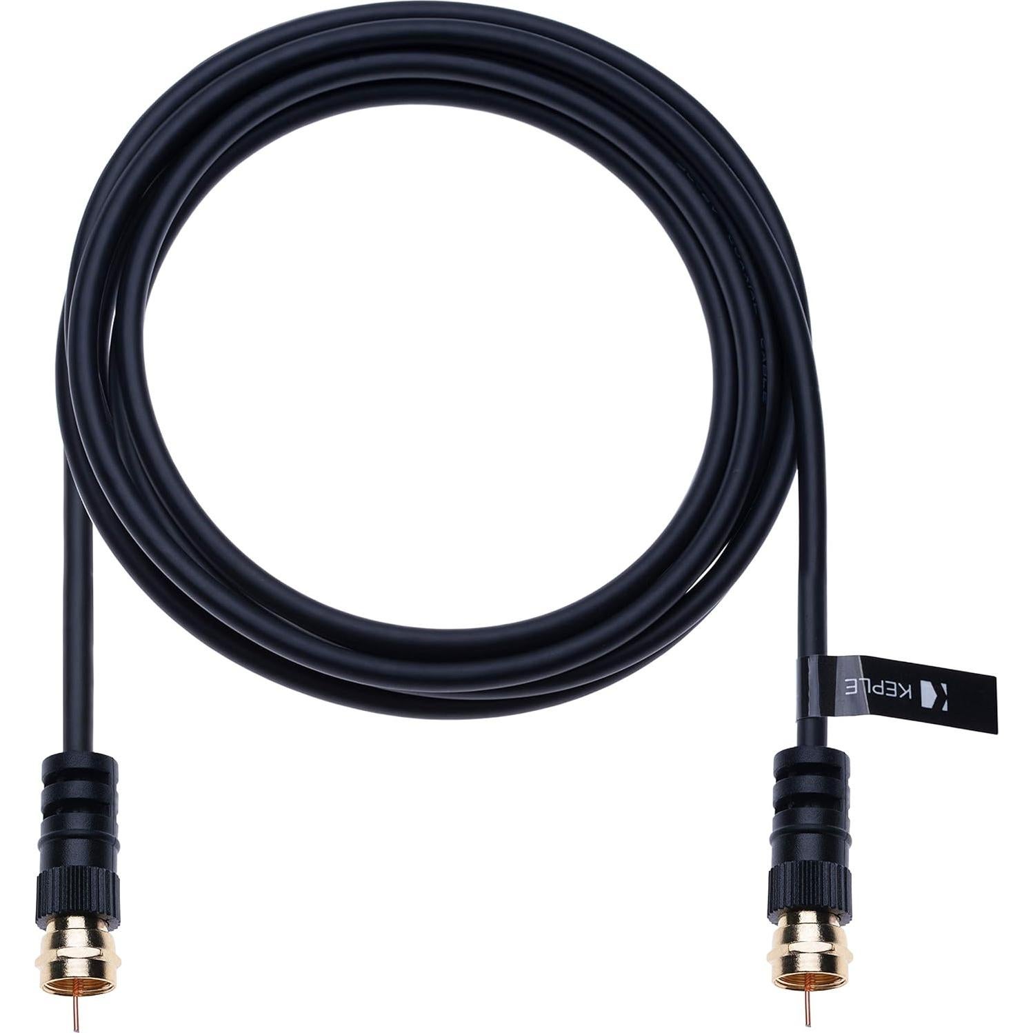 Cable Coaxial Keple 1.52 m Negro F-F para TV y Antena