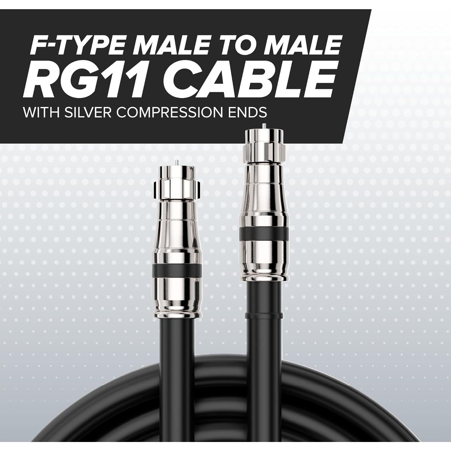 Cable Coaxial EL CIMPLE CO 7.5m RG11 Doble Blindaje Negro