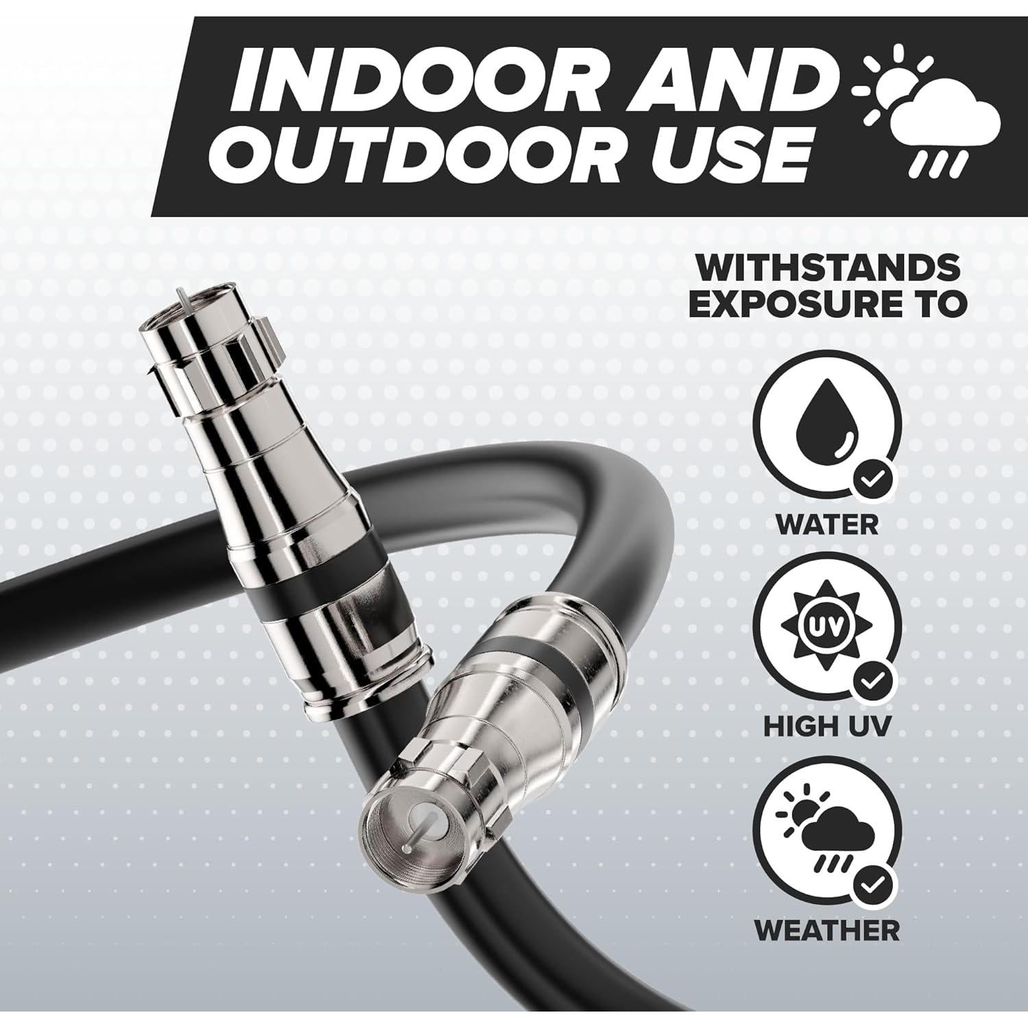 Cable Coaxial EL CIMPLE CO 7.5m RG11 Doble Blindaje Negro