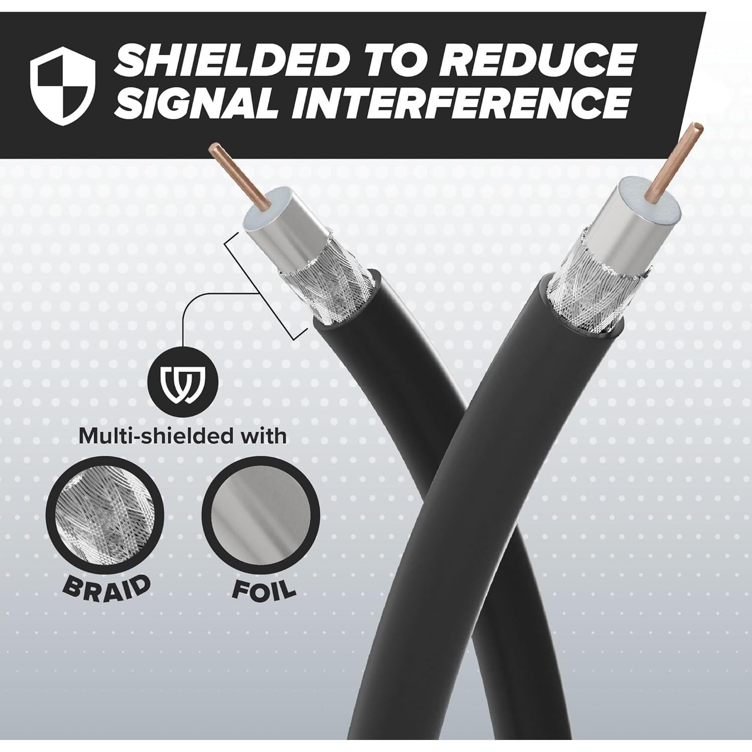 Cable Coaxial EL CIMPLE CO 7.5m RG11 Doble Blindaje Negro