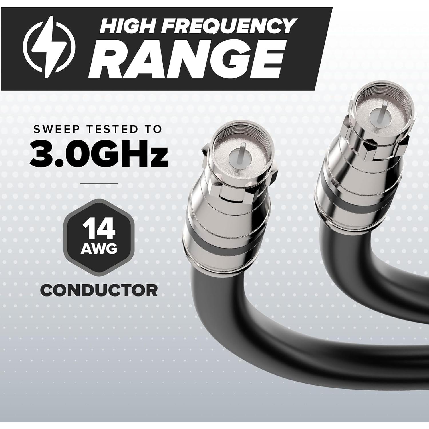 Cable Coaxial EL CIMPLE CO 7.5m RG11 Doble Blindaje Negro