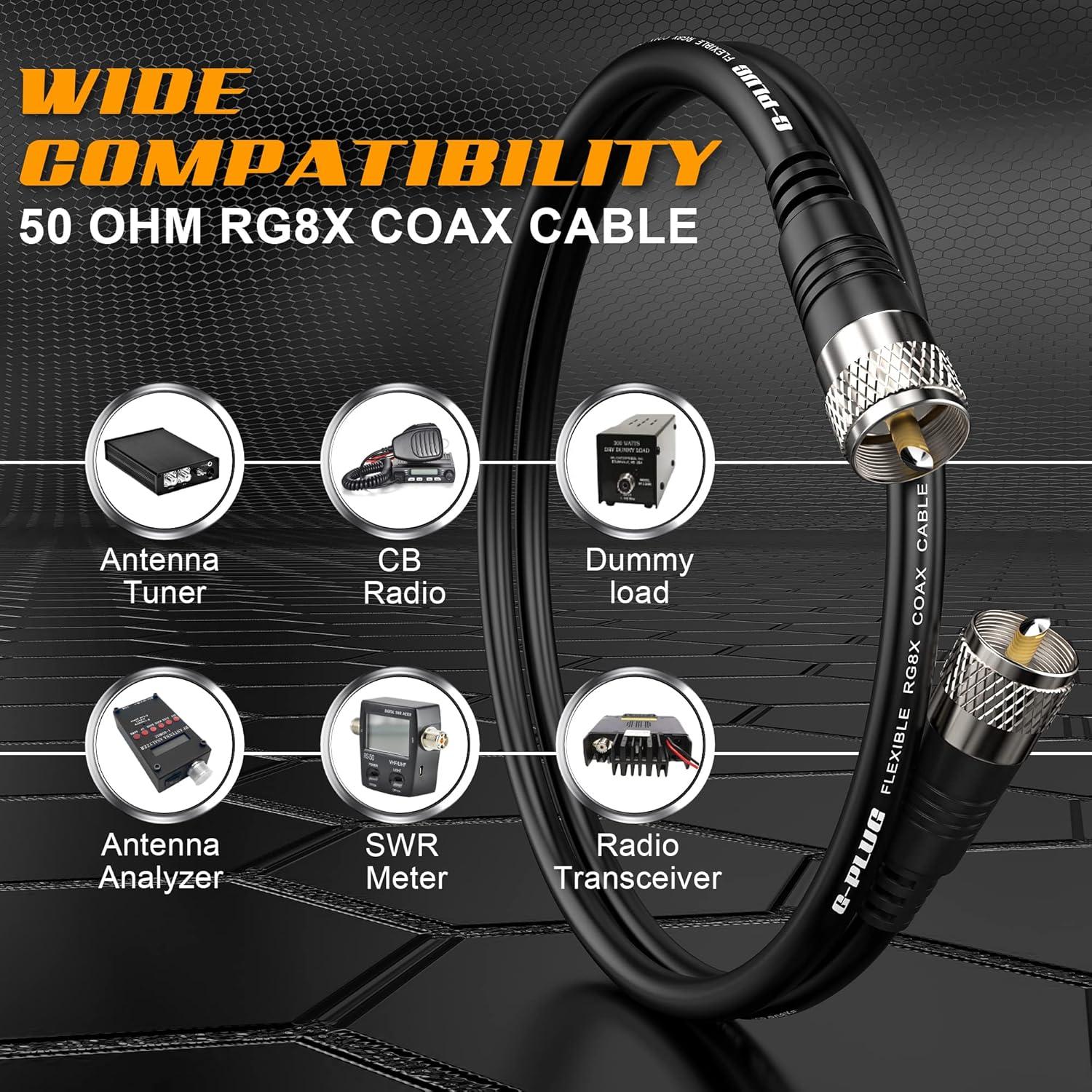 Cable Coaxial RG8X G-PLUG 1.83M 50 Ohm Doble Blindaje PVC
