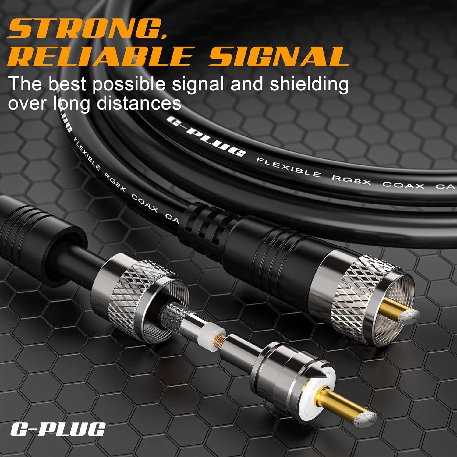 Cable Coaxial RG8X G-PLUG 1.83M 50 Ohm Doble Blindaje PVC