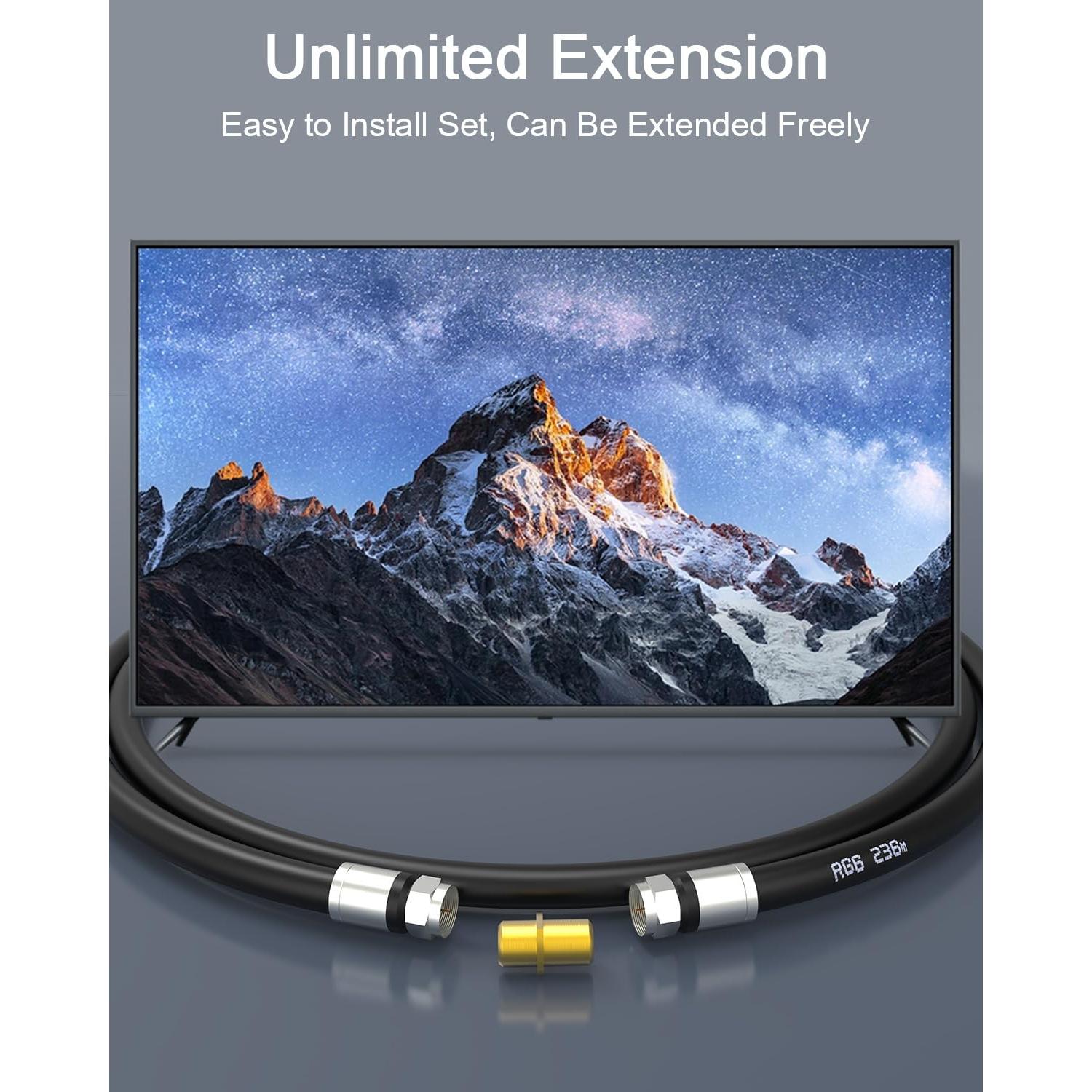 Cable Coaxial RG6 Bicmice 2m para TV y Antena Digital