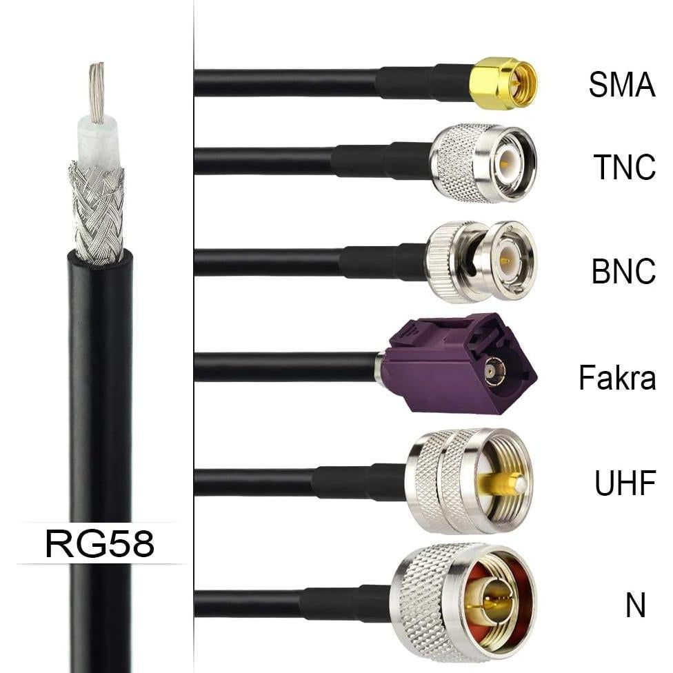 Cable Coaxial RG58 Superbat 6.09m 50 Ohm Antena Router