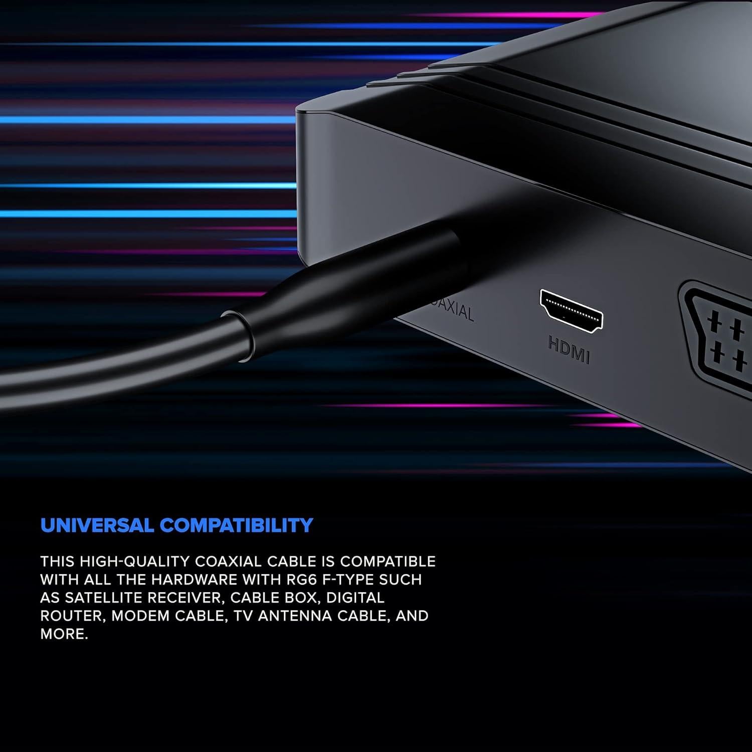 Cable Coaxial RG6 Maximm 7.62m Triple Blindaje para TV