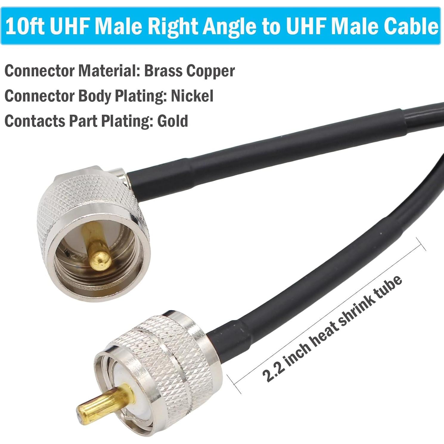 Cable Coaxial RG58 3m UHF Macho a Macho PL259 Baja Pérdida