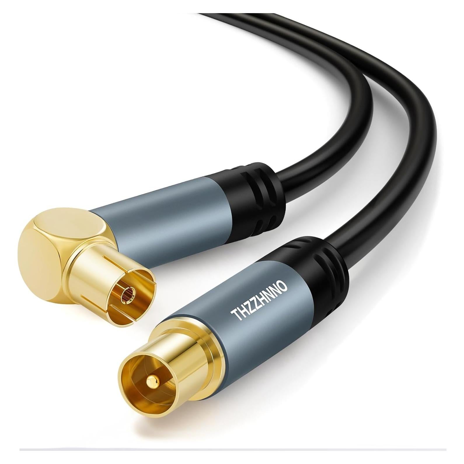 Cable coaxial 7.62 m RG6 Zhongben con conector 90° a recto