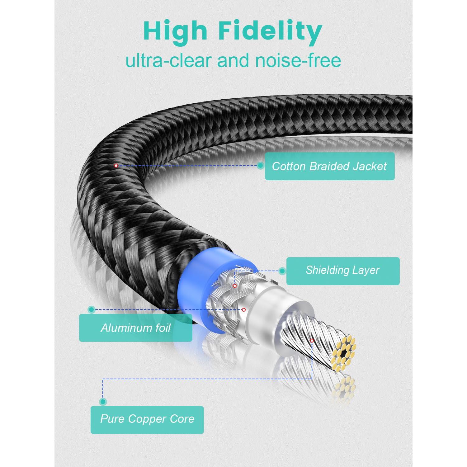 Cable de Subwoofer EMK RCA Macho a Macho 0.5M 90 Grados