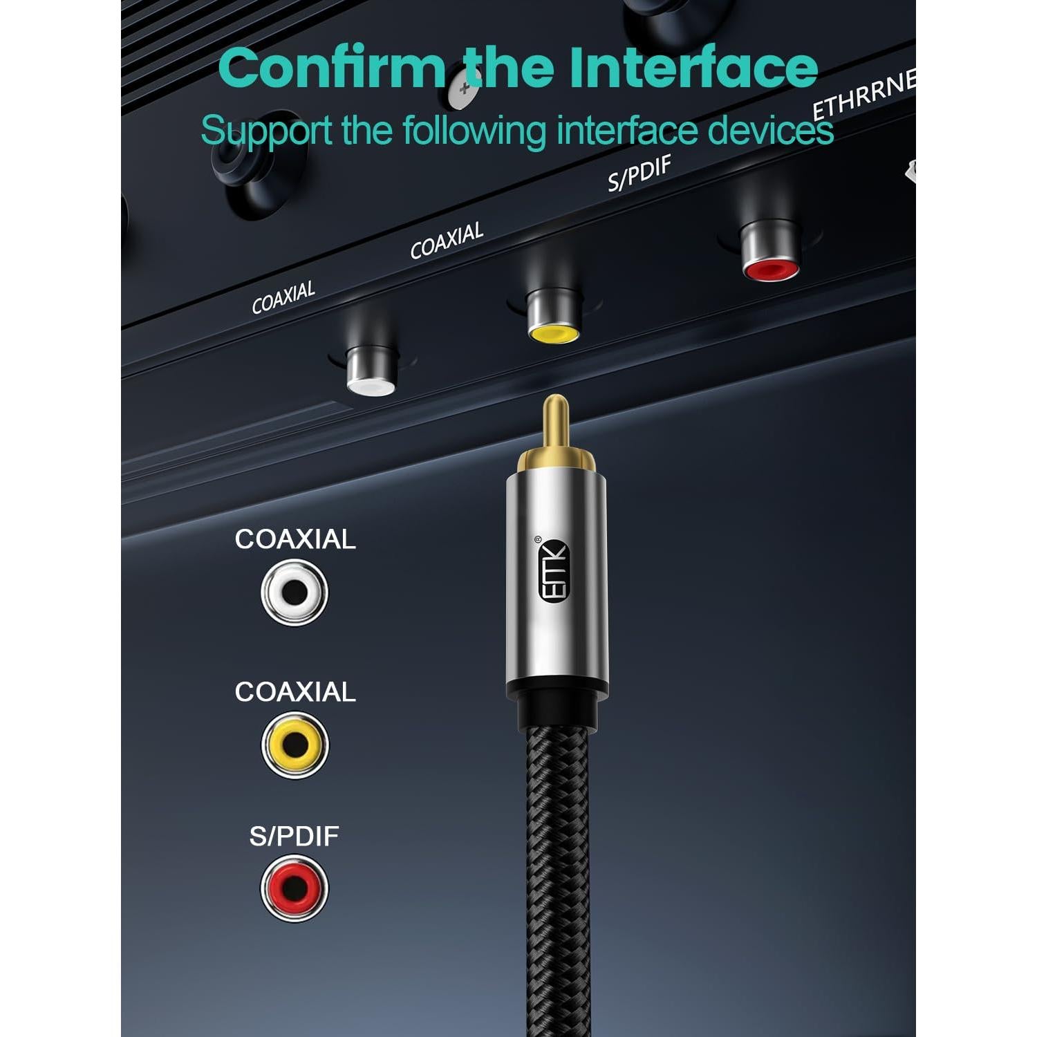 Cable de Subwoofer EMK RCA Macho a Macho 0.5M 90 Grados