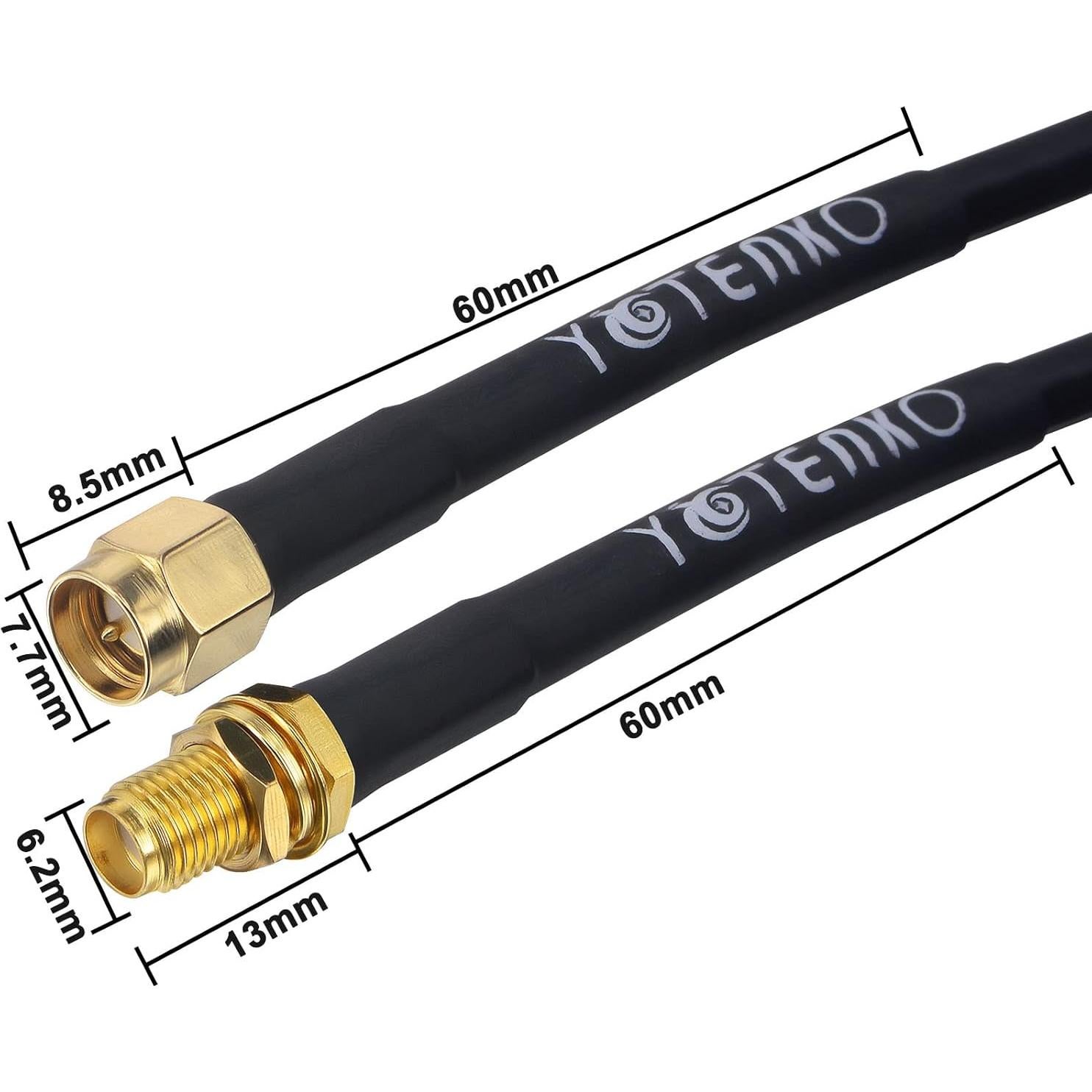 Cable de Extensión Coaxial SMA 10m YovKiss RG58 50 Ohm