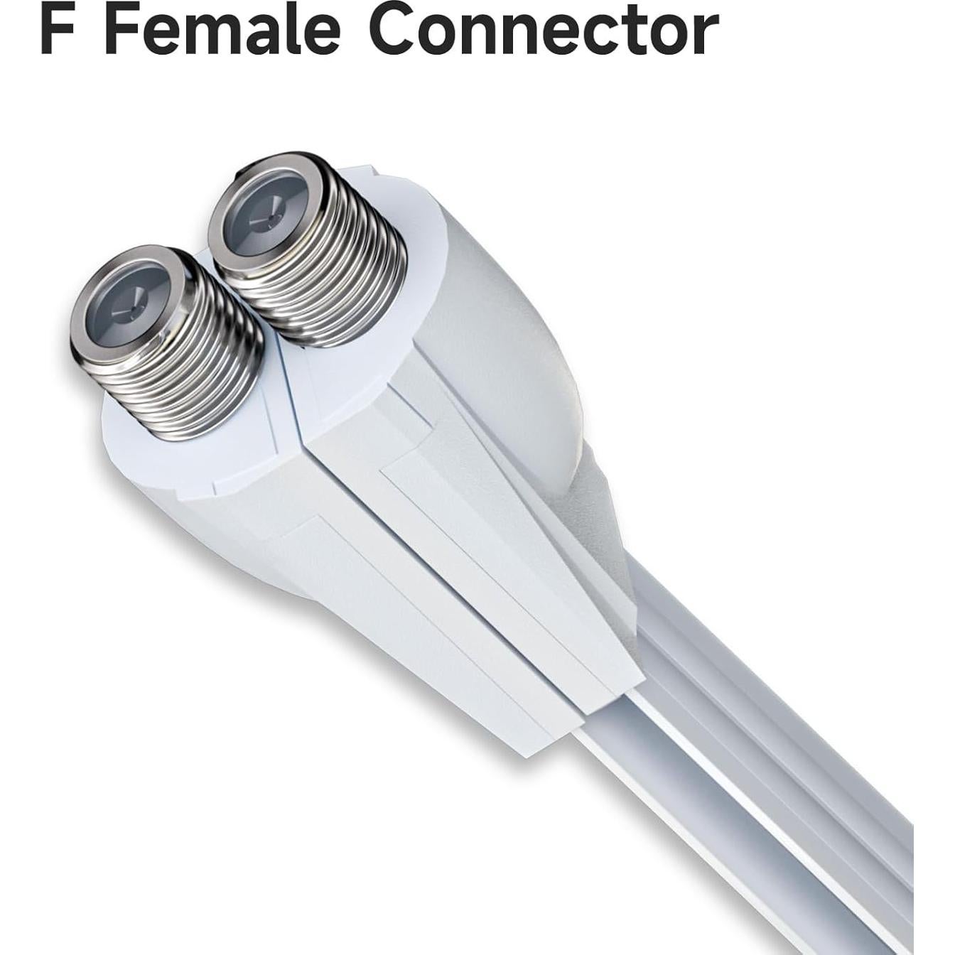 Cable Coaxial Ultra Plano Goupchn RG6 Hembrado 26cm Blanco