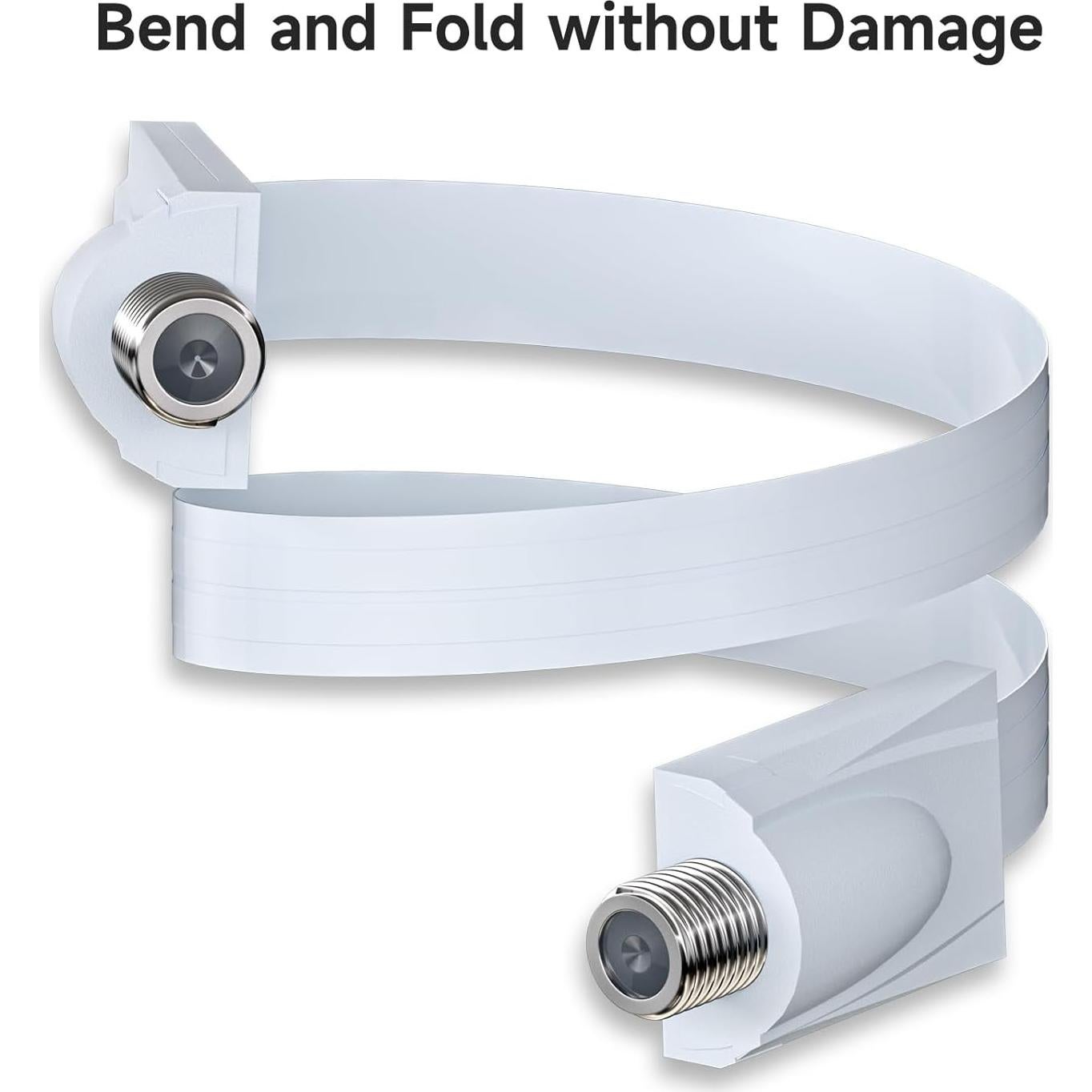 Cable Coaxial Ultra Plano Goupchn RG6 Hembrado 26cm Blanco