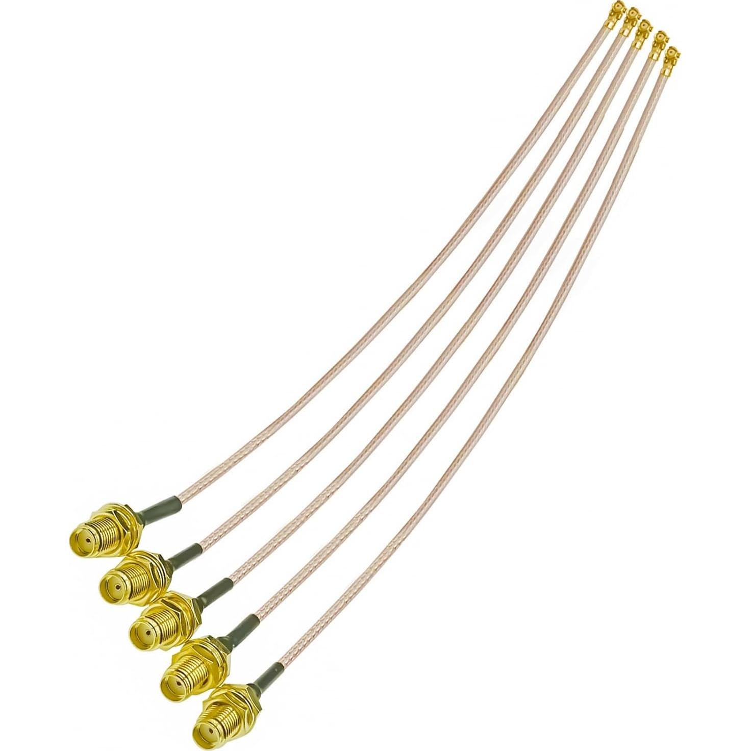 5 Cables Coaxiales RG178 SMA Hembra a UFL 10cm Ahoaepy