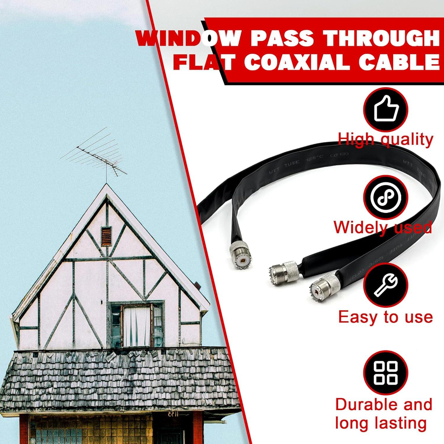 Paquete de 2 Cables Coaxiales Planos 50 Ohm OKQX 50 cm