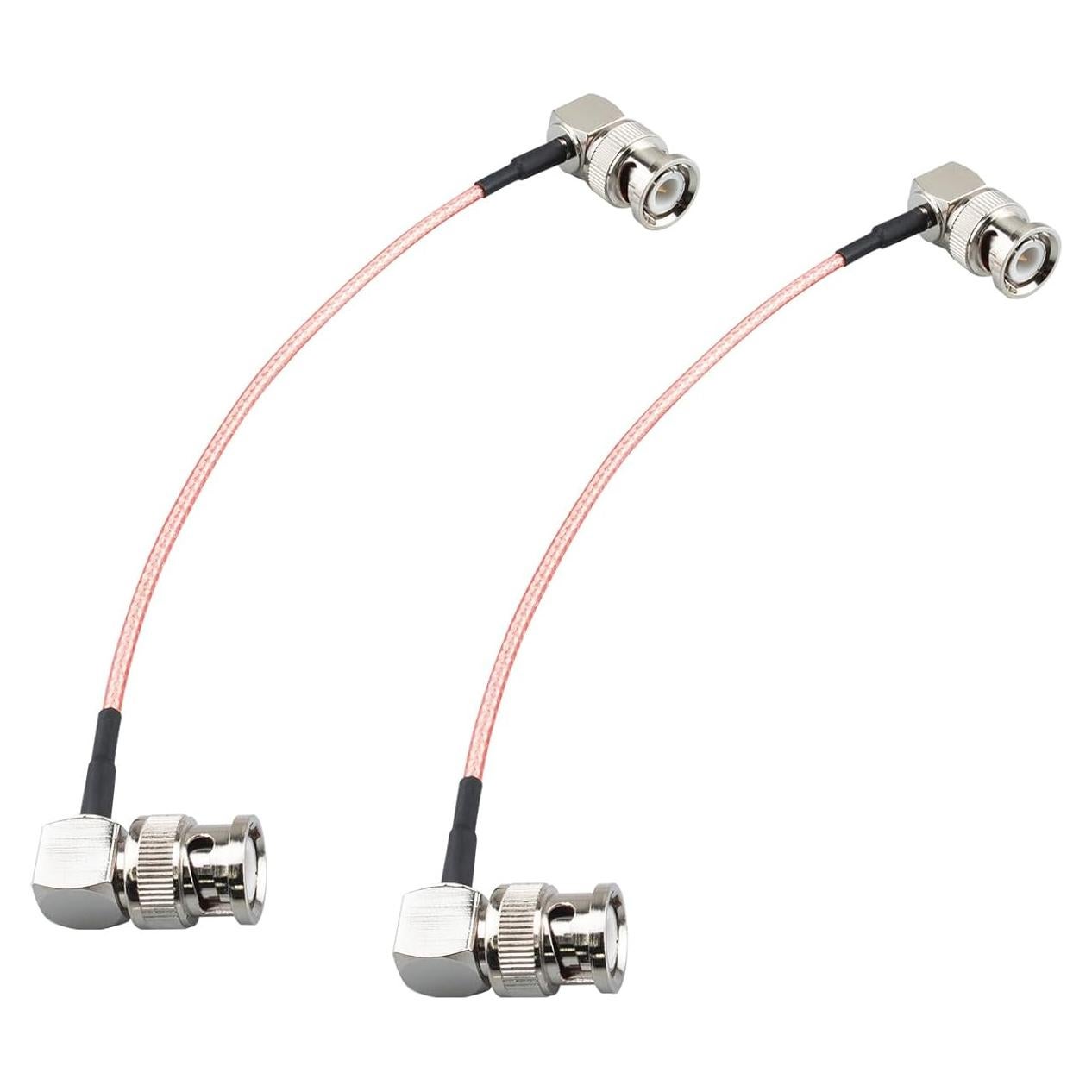 Cable adaptador BNC macho ángulo recto 15cm RG316 - 2 paquetes