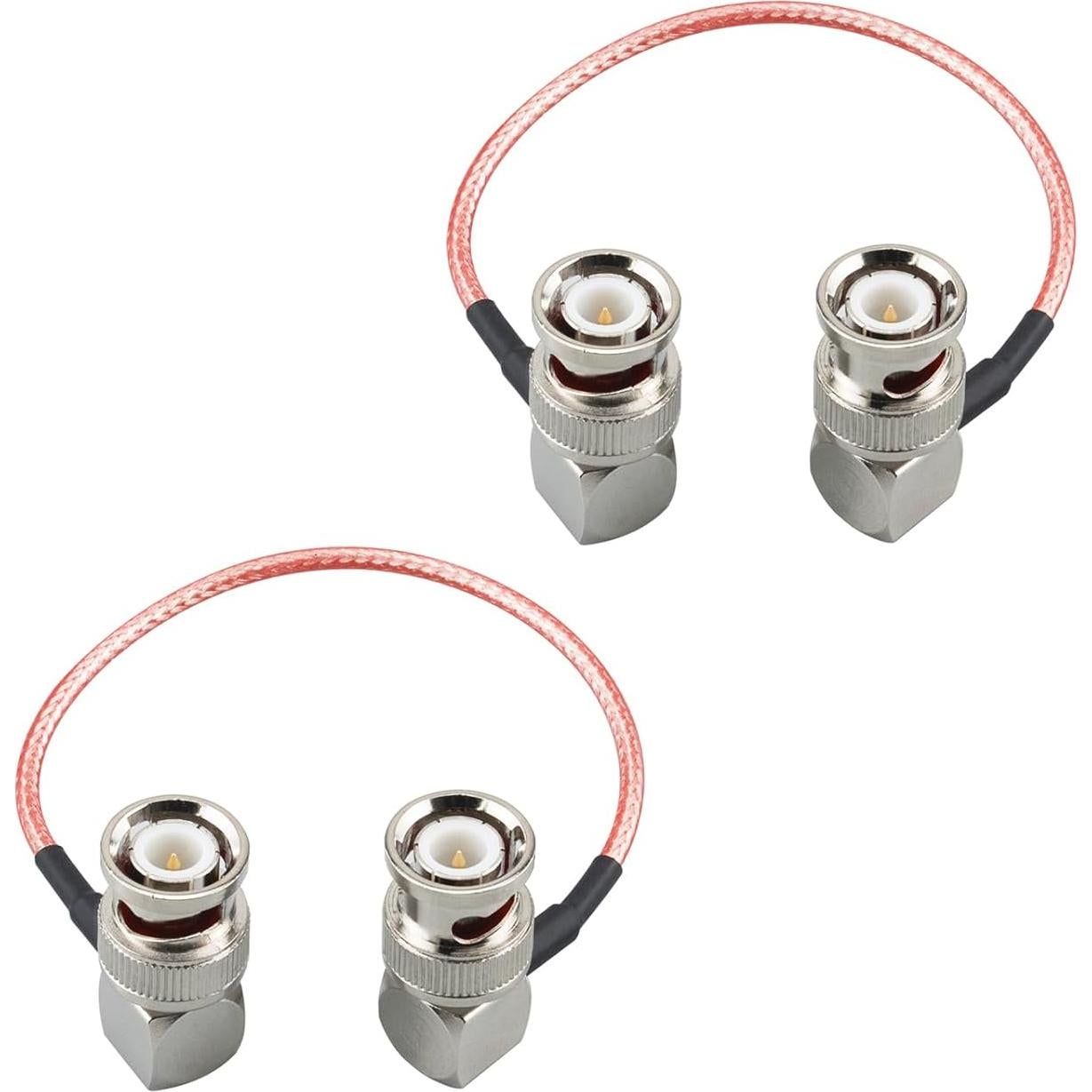 Cable adaptador BNC macho ángulo recto 15cm RG316 - 2 paquetes