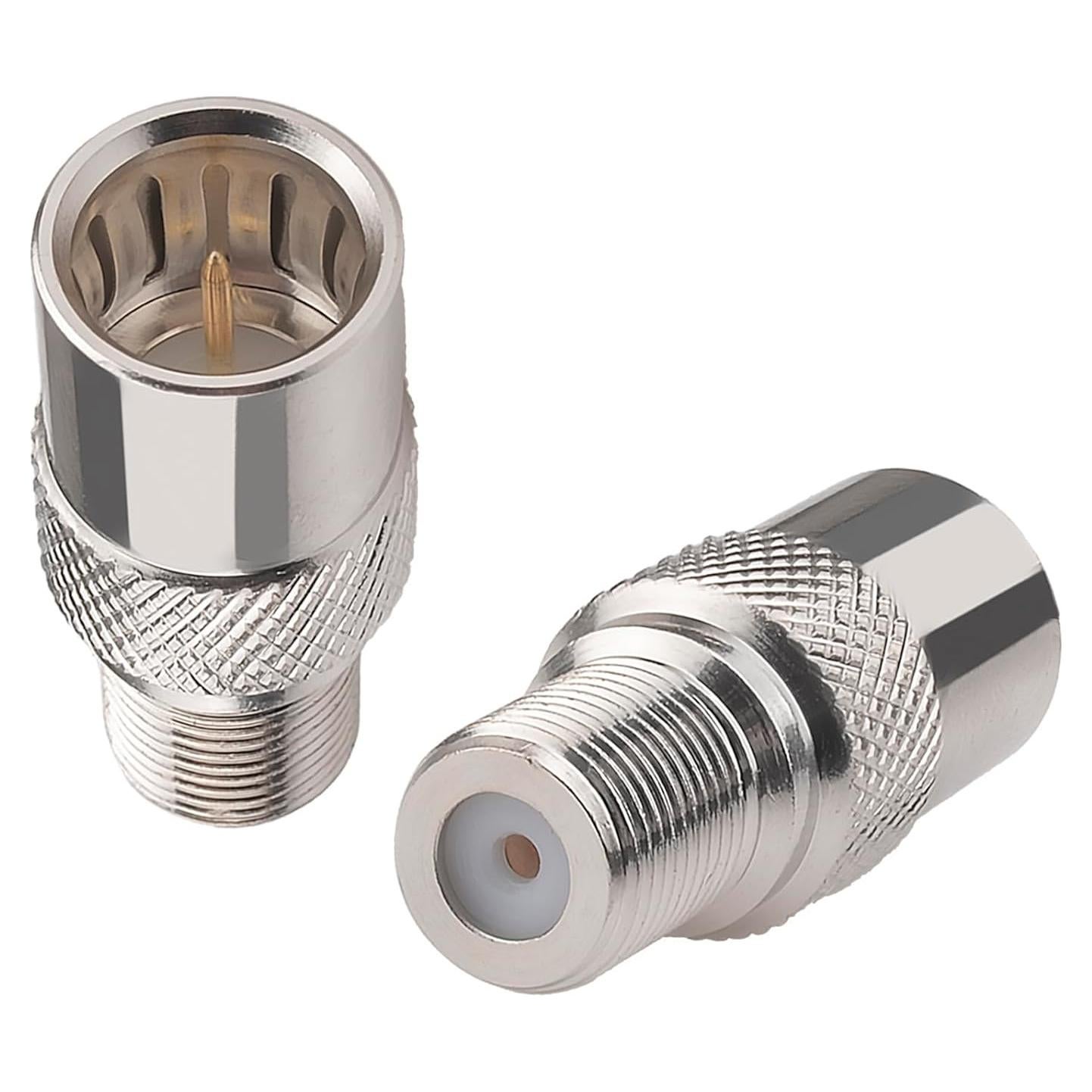 Conector Coaxial Rápido Push On Macho a Hembra Tipo F - 2 Unidades