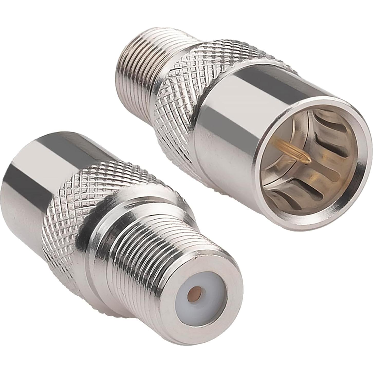 Conector Coaxial Rápido Push On Macho a Hembra Tipo F - 2 Unidades