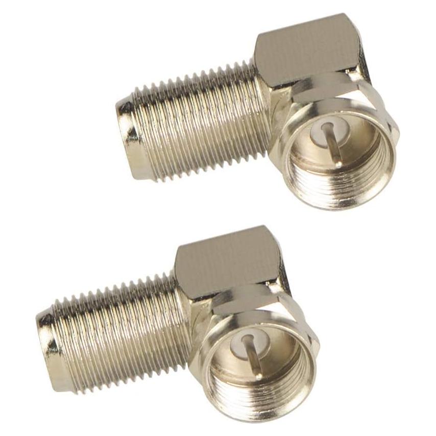 Adaptador Coaxial 90 Grados F Tipo VCE - Paquete de 2