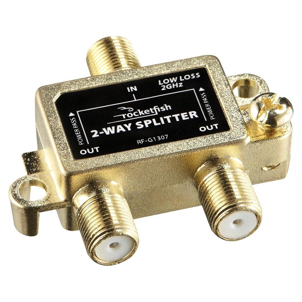 Divisor Coaxial de 2 Vías Rocketfish RF-G1307 Dorado