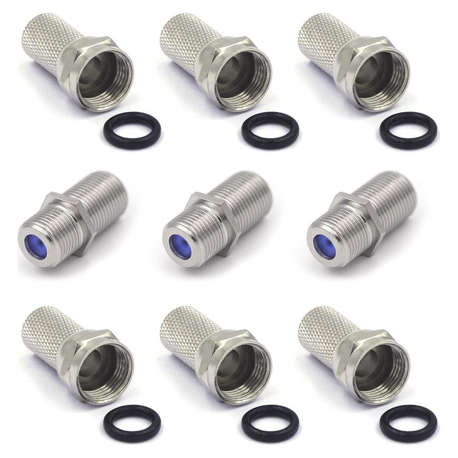 Conector Coaxial VCE 6 Pcs Niquelado 3GHz para TV