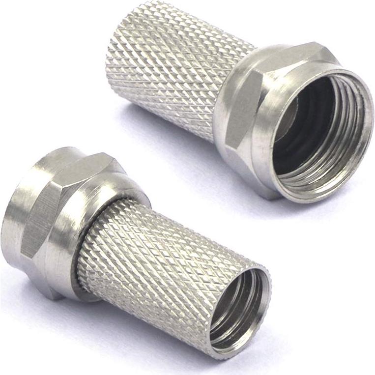 Conector Coaxial VCE 6 Pcs Niquelado 3GHz para TV