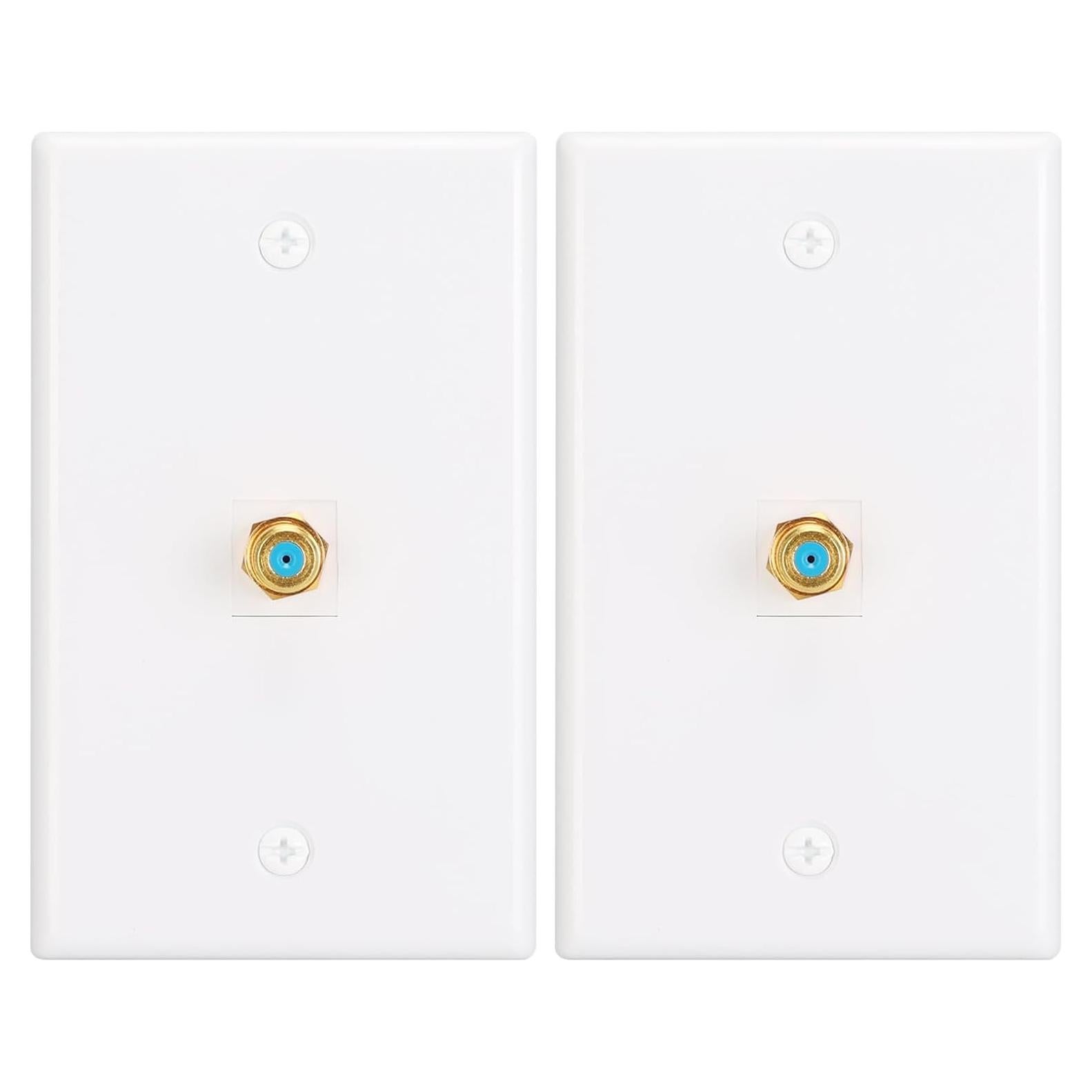 Placa de Pared Coaxial F-Type Dorado XGGYA - Paquete de 2