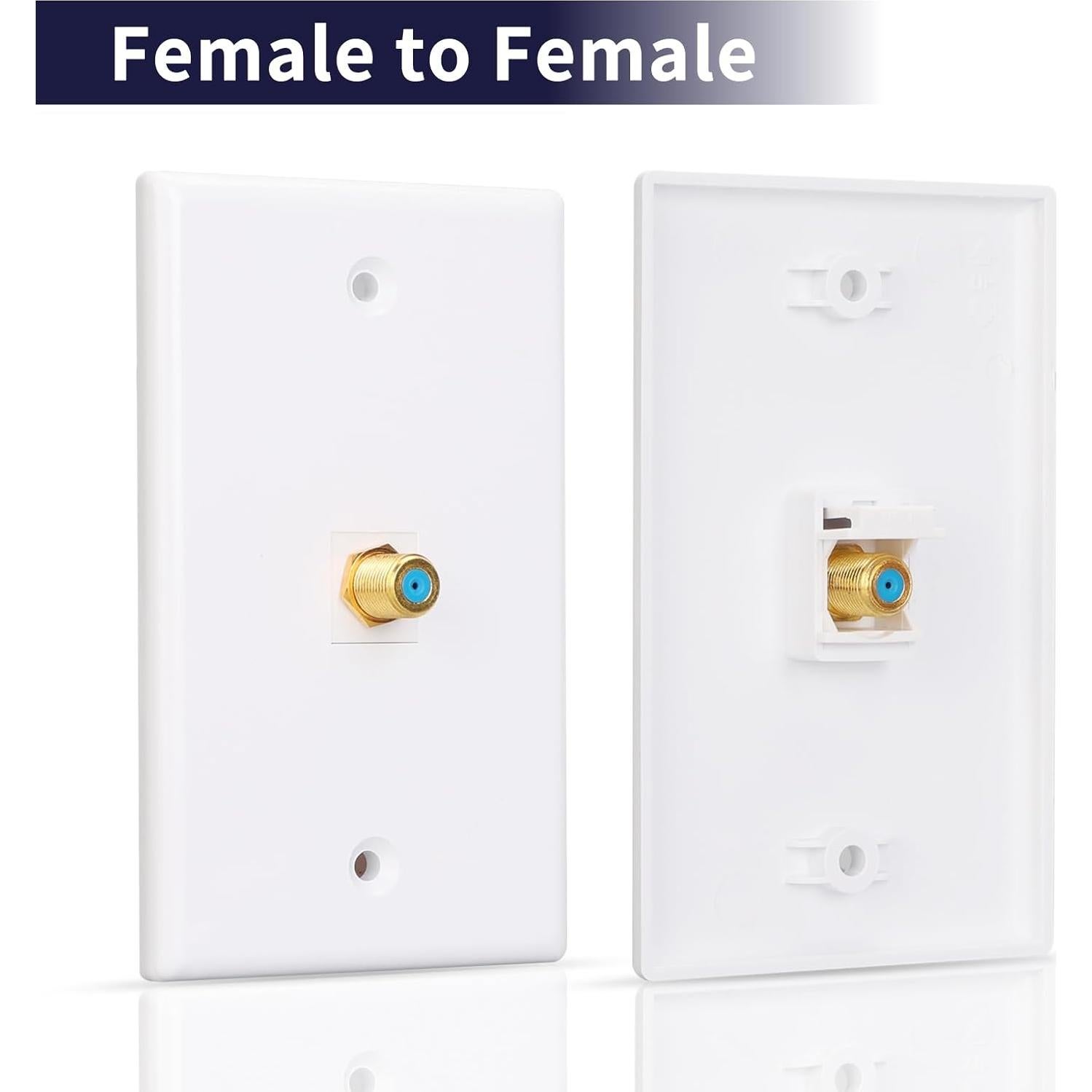 Placa de Pared Coaxial F-Type Dorado XGGYA - Paquete de 2