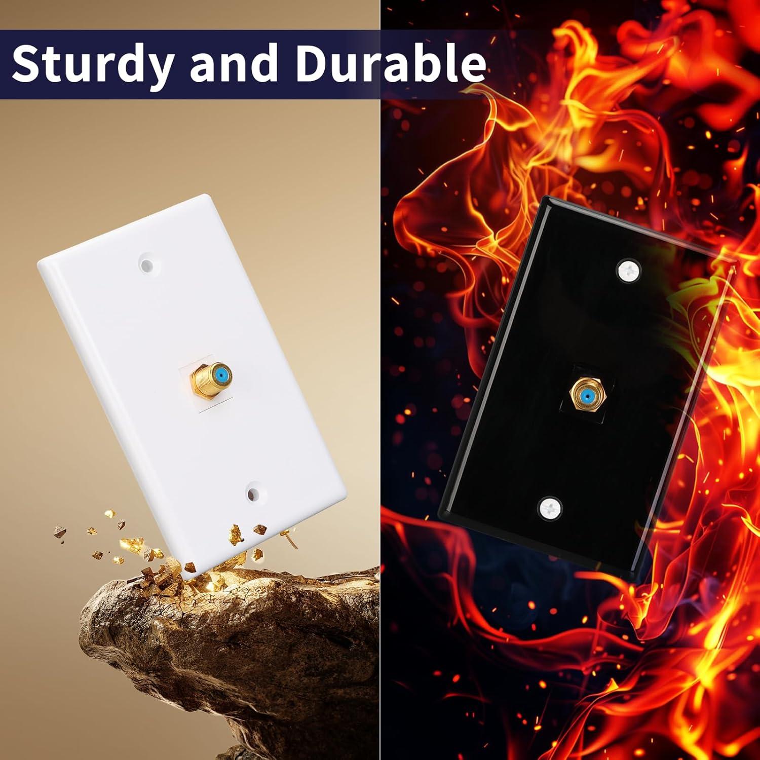 Placa de Pared Coaxial F-Type Dorado XGGYA - Paquete de 2