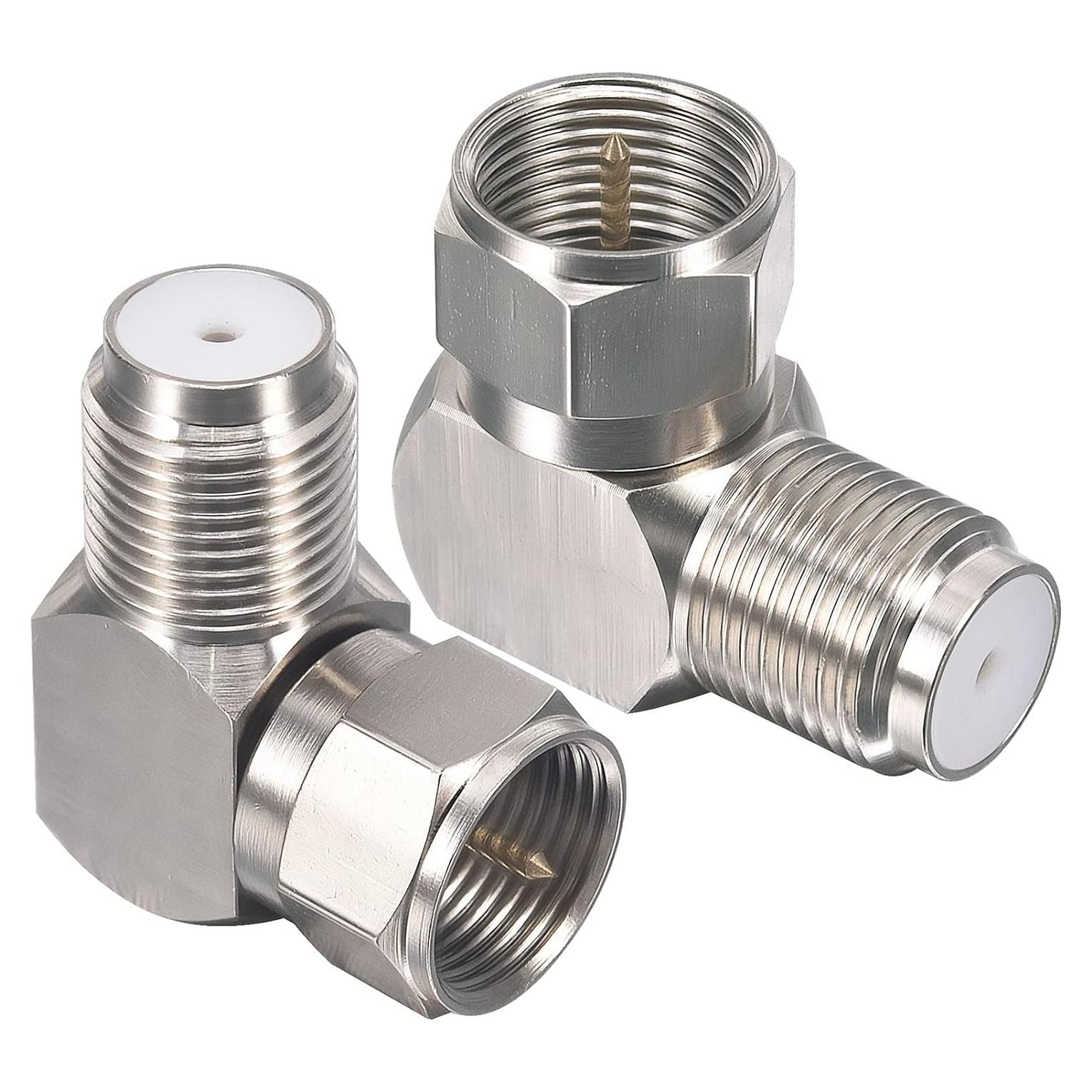 Adaptador Coaxial RG6 Onelinkmore 90° Macho a Hembra - Paquete de 2