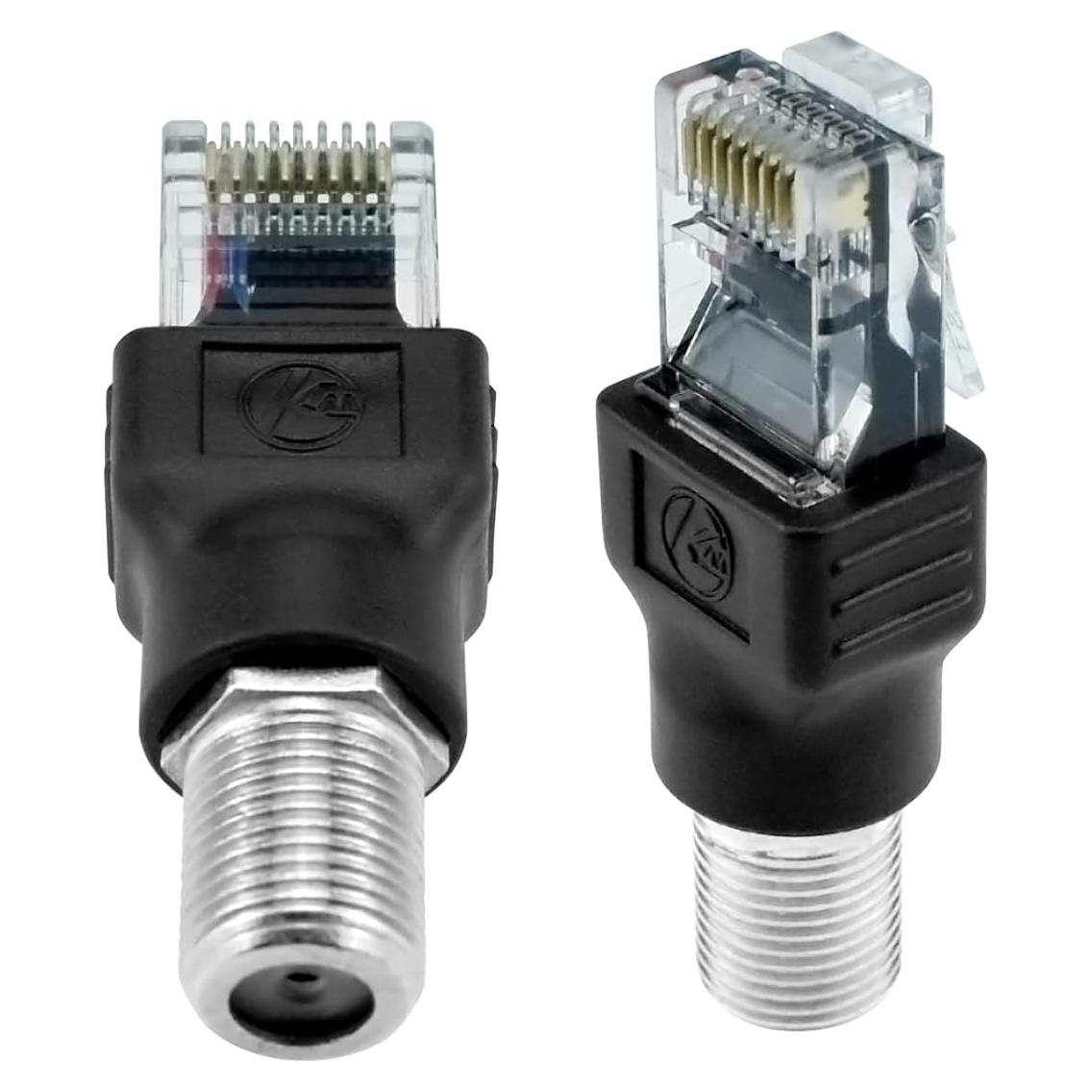 Adaptador Coaxial F hembra a RJ45 macho 2PCS ZDRU