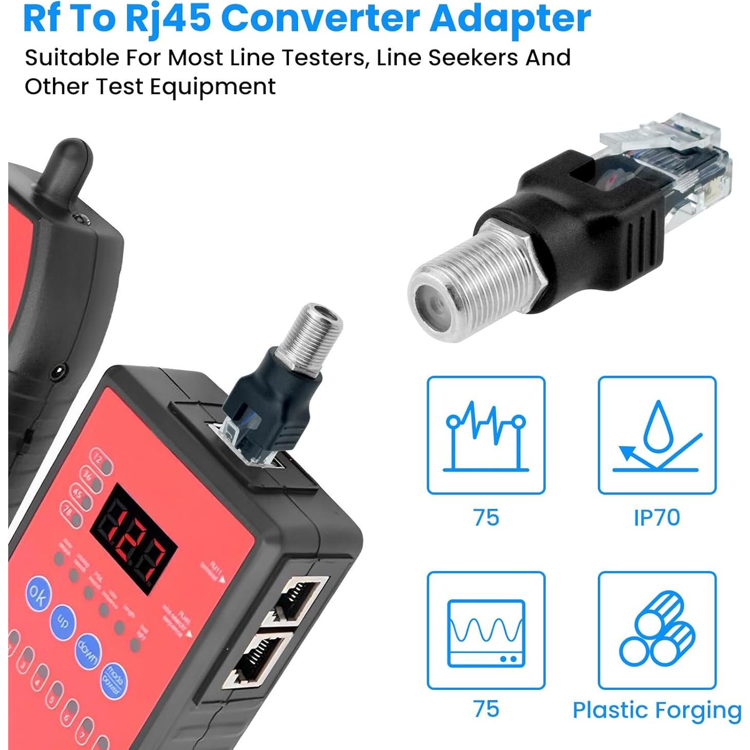 Adaptador Coaxial F hembra a RJ45 macho 2PCS ZDRU