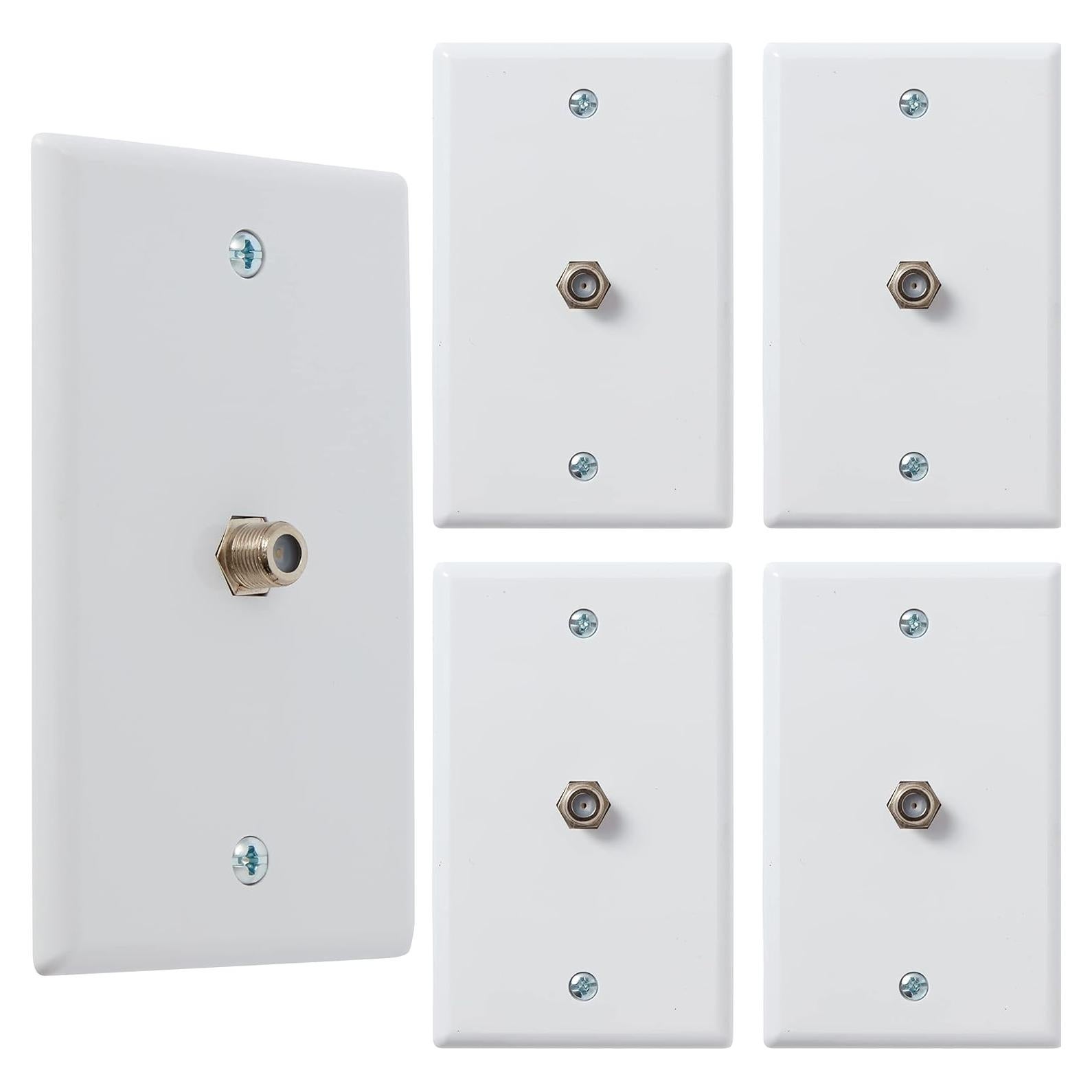 Placa de Pared Coaxial 1 Puerto Newhouse Hardware 5-Pack