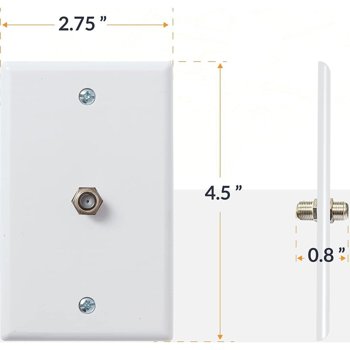 Placa de Pared Coaxial 1 Puerto Newhouse Hardware 5-Pack